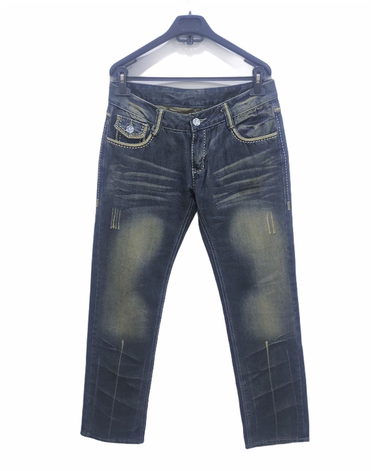 Japanese Brand × Seditionaries Rare Stone Wash Handcraft Art Embroidery Stitch Denim Jeans Size US 32 / EU 48 - 1 Thumbnail