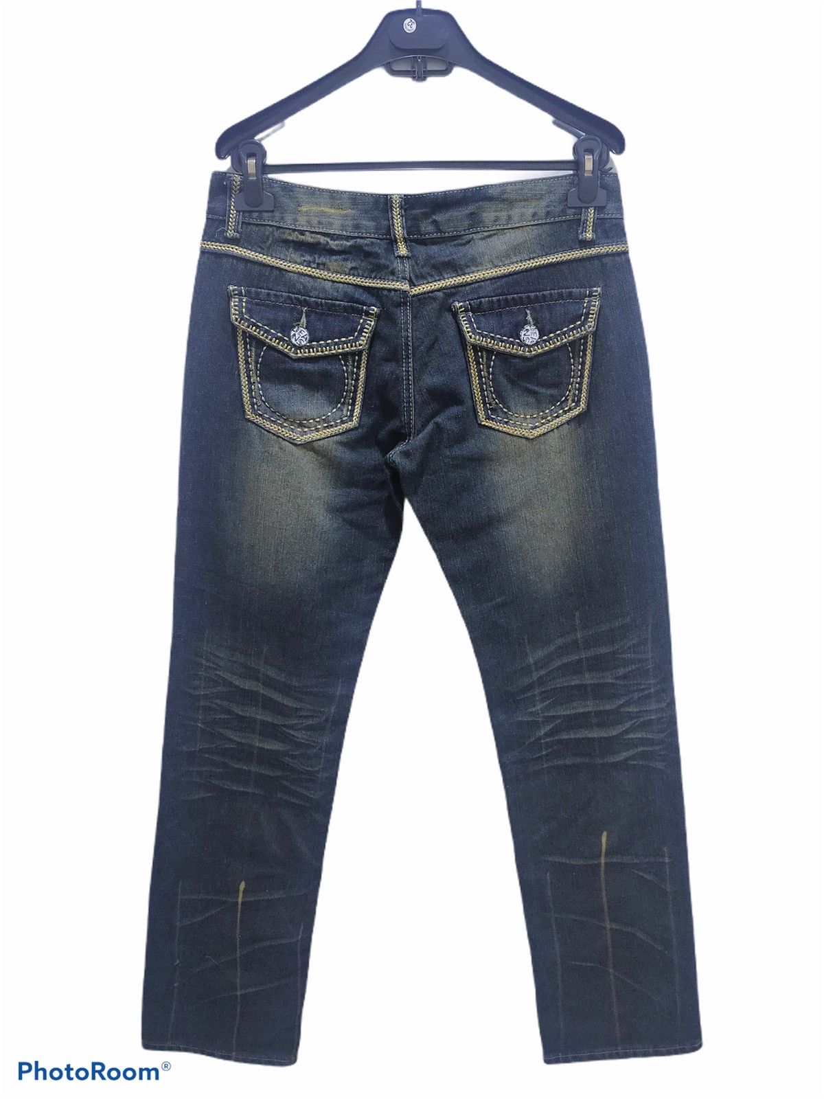Japanese Brand × Seditionaries Rare Stone Wash Handcraft Art Embroidery Stitch Denim Jeans Size US 32 / EU 48 - 2 Thumbnail