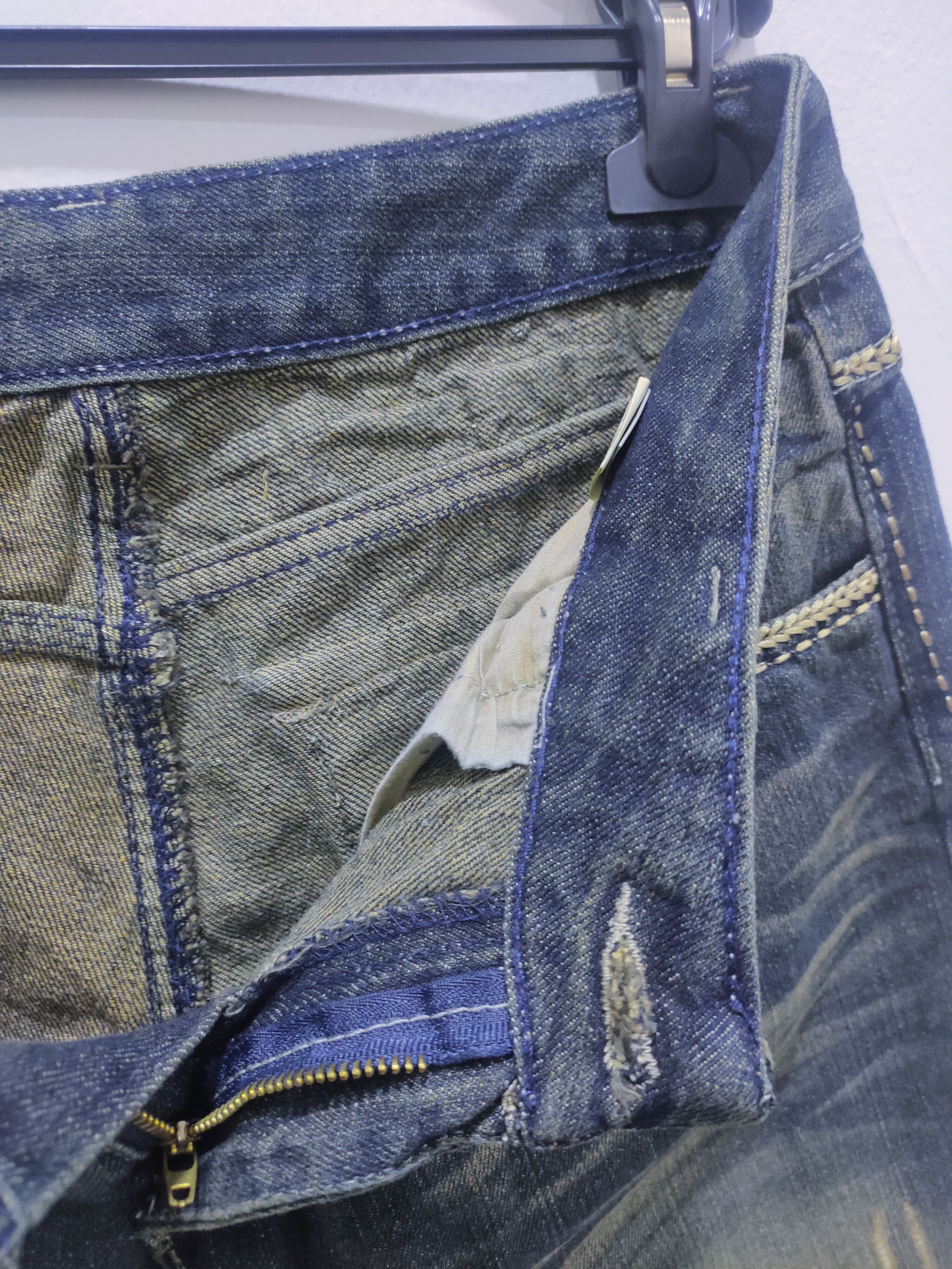 Japanese Brand × Seditionaries Rare Stone Wash Handcraft Art Embroidery Stitch Denim Jeans Size US 32 / EU 48 - 20 Thumbnail