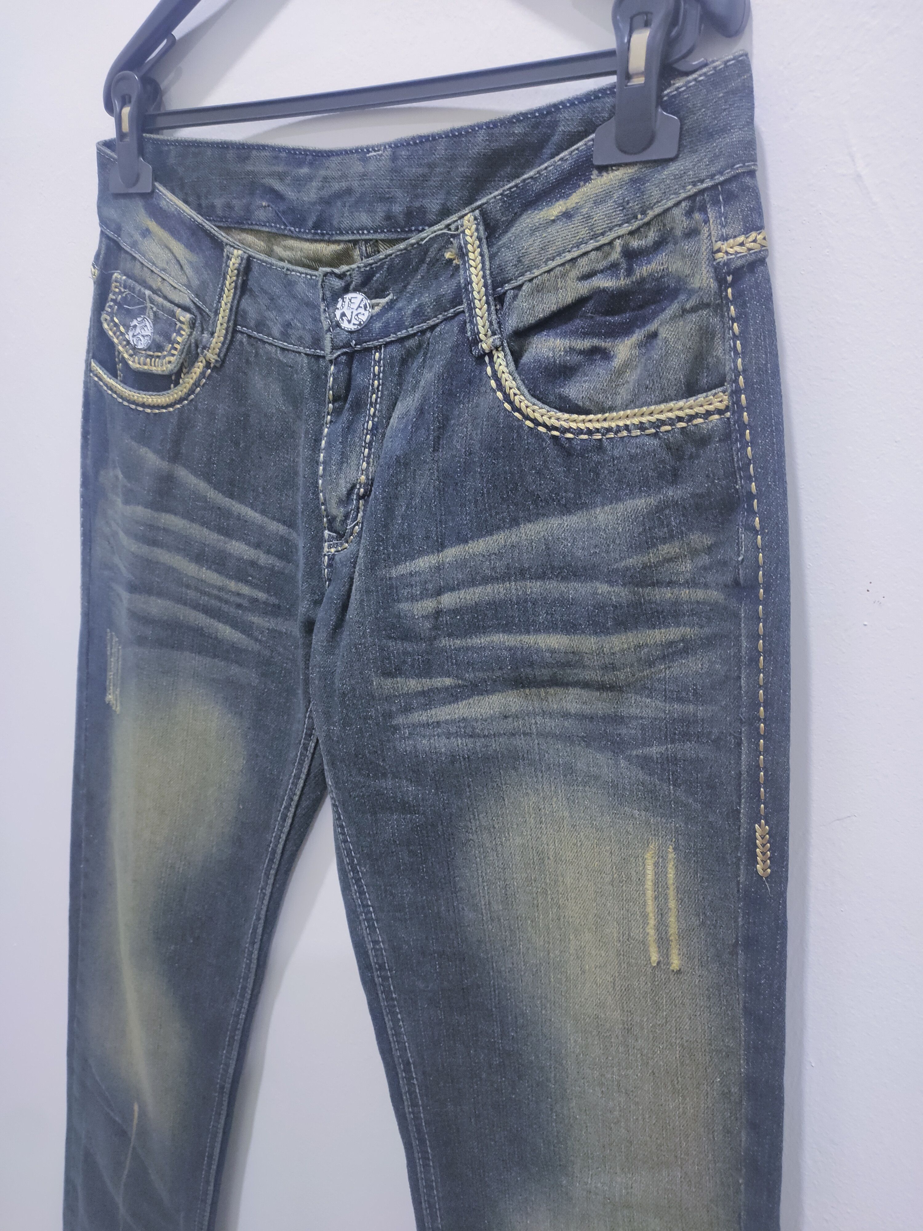 Japanese Brand × Seditionaries Rare Stone Wash Handcraft Art Embroidery Stitch Denim Jeans Size US 32 / EU 48 - 10 Thumbnail