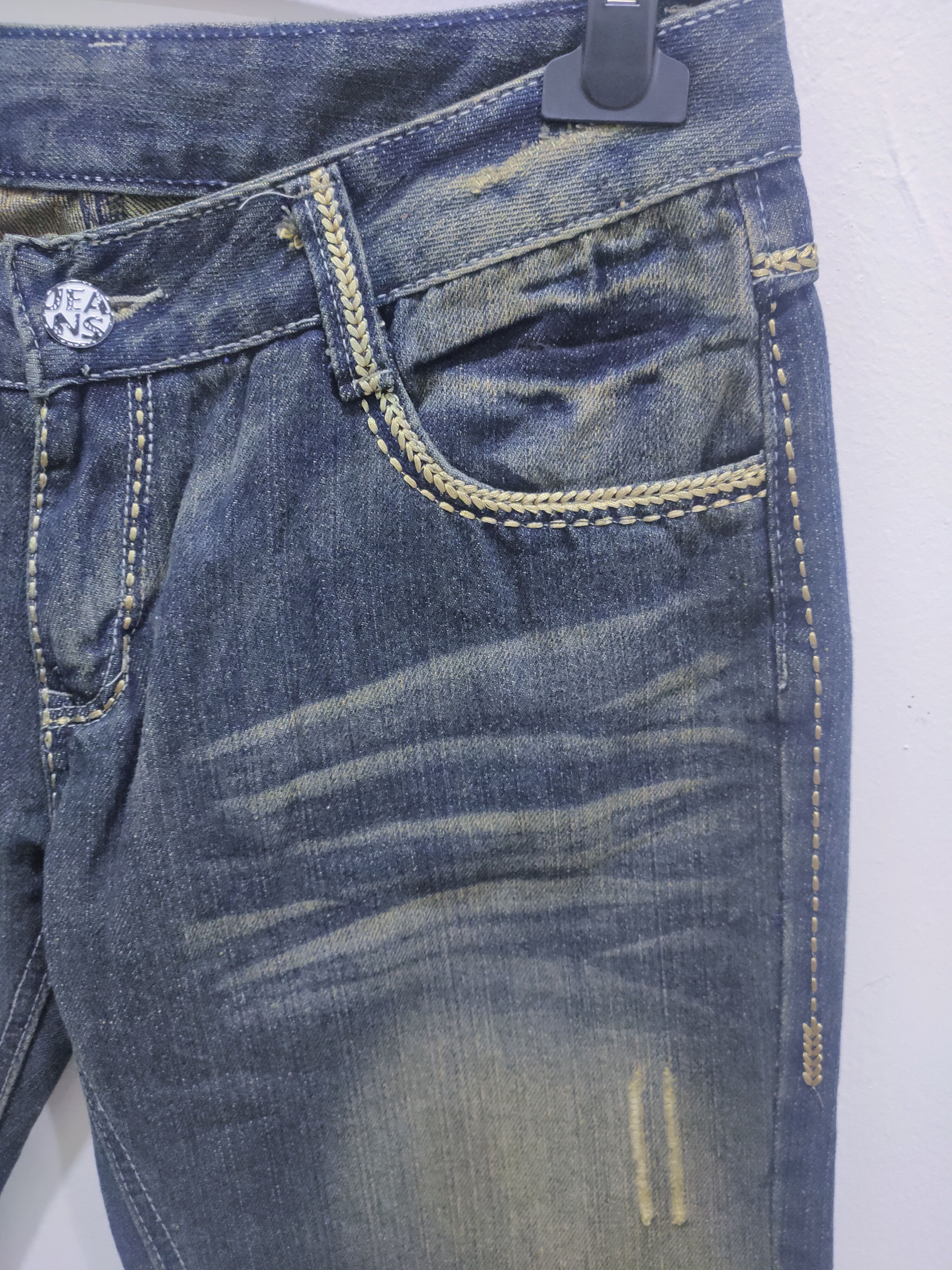 Japanese Brand × Seditionaries Rare Stone Wash Handcraft Art Embroidery Stitch Denim Jeans Size US 32 / EU 48 - 9 Thumbnail