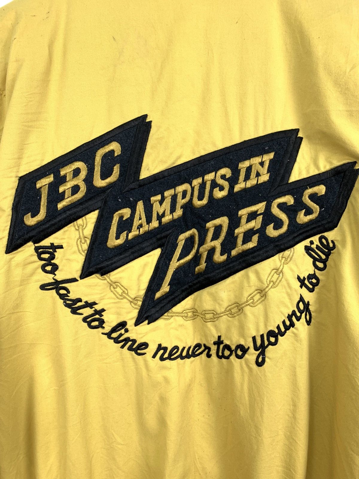 JB Classics × Universal Overall Chicago JBC CAMPUS Rare Reversible Patchwork Varsity Bomber Jacket Size US L / EU 52-54 / 3 - 11 Thumbnail