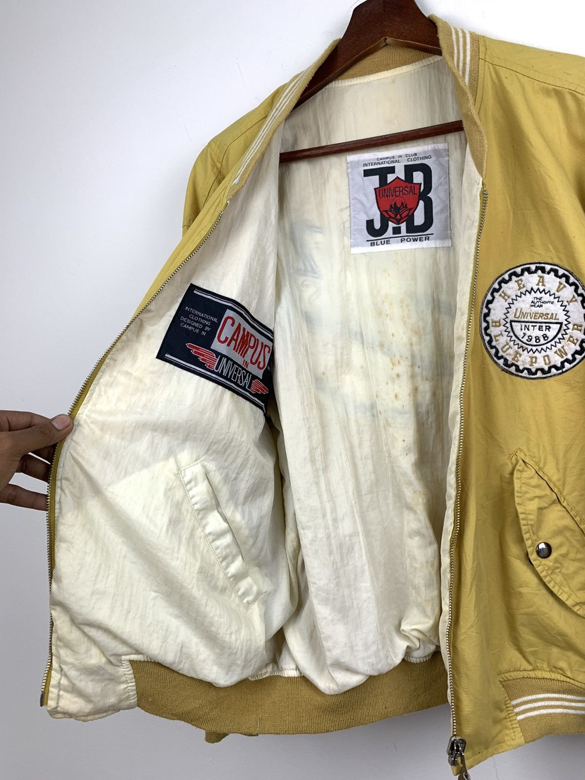JB Classics × Universal Overall Chicago JBC CAMPUS Rare Reversible Patchwork Varsity Bomber Jacket Size US L / EU 52-54 / 3 - 14 Thumbnail