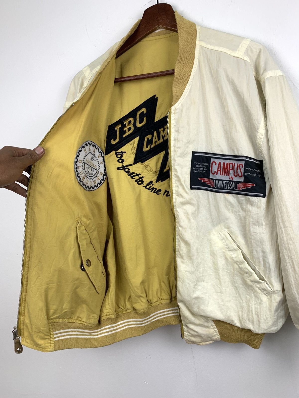 JB Classics × Universal Overall Chicago JBC CAMPUS Rare Reversible Patchwork Varsity Bomber Jacket Size US L / EU 52-54 / 3 - 20 Thumbnail