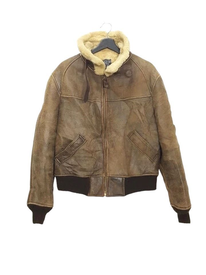 Avirex Vtg. Avirex B-6 Sheepskin USAAF Flight Bomber Leather Jkt Size US M / EU 48-50 / 2 - 3 Thumbnail