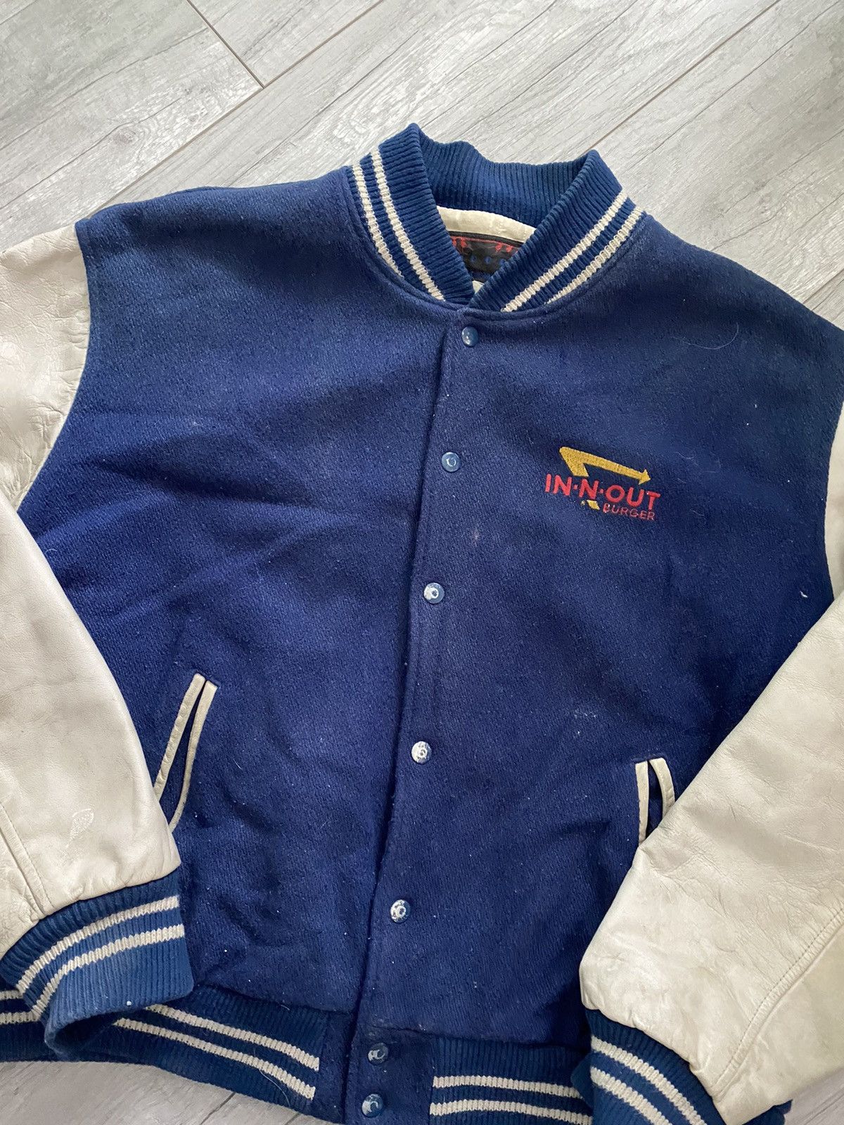 Vintage Vintage In & Out Burger Letterman Varsity Jacket made in USA Size US XL / EU 56 / 4 - 7 Thumbnail