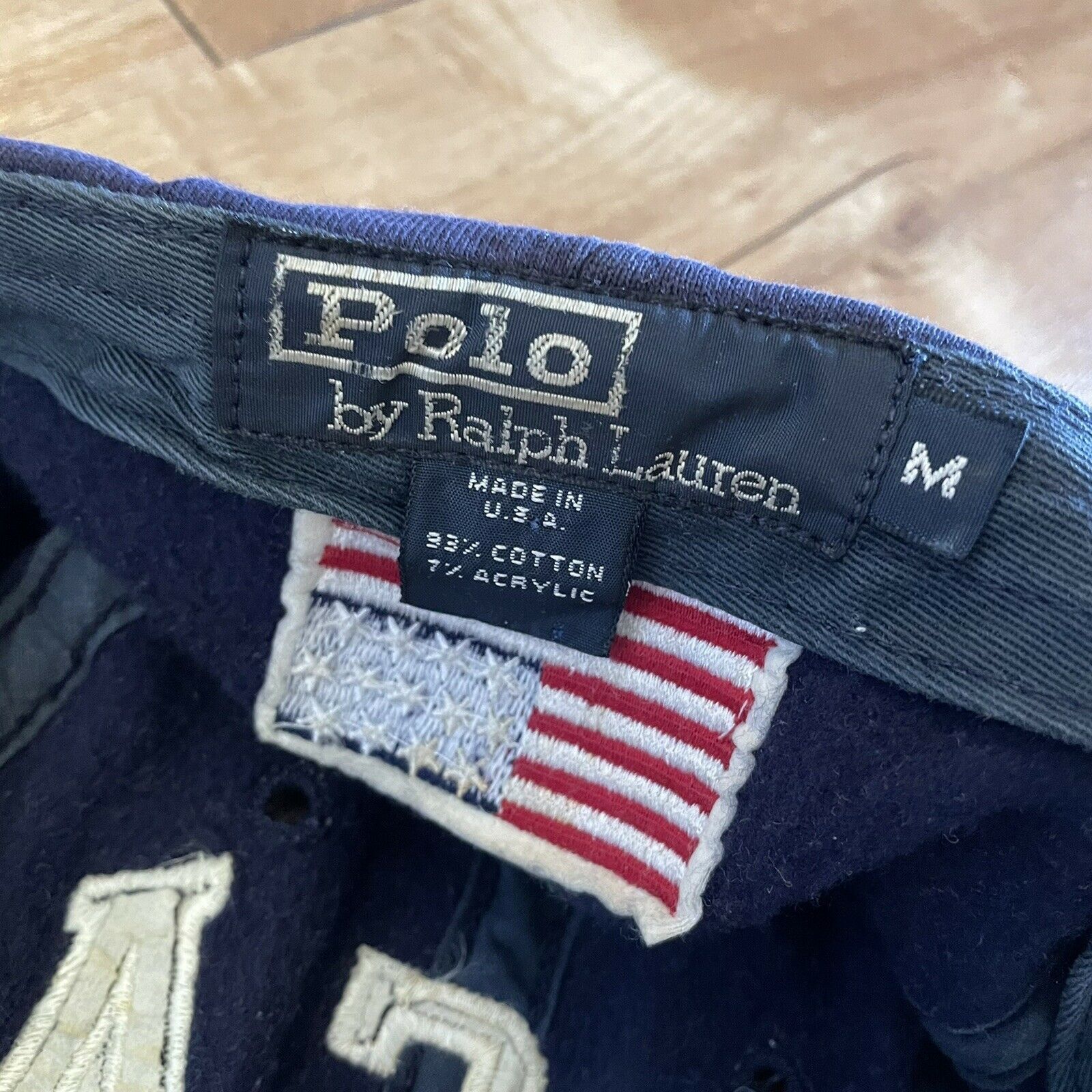 Polo Ralph Lauren Vintage Polo Ralph Lauren USA Flag Fitted Cap 1992 Sz M Size 34 - 3 Thumbnail