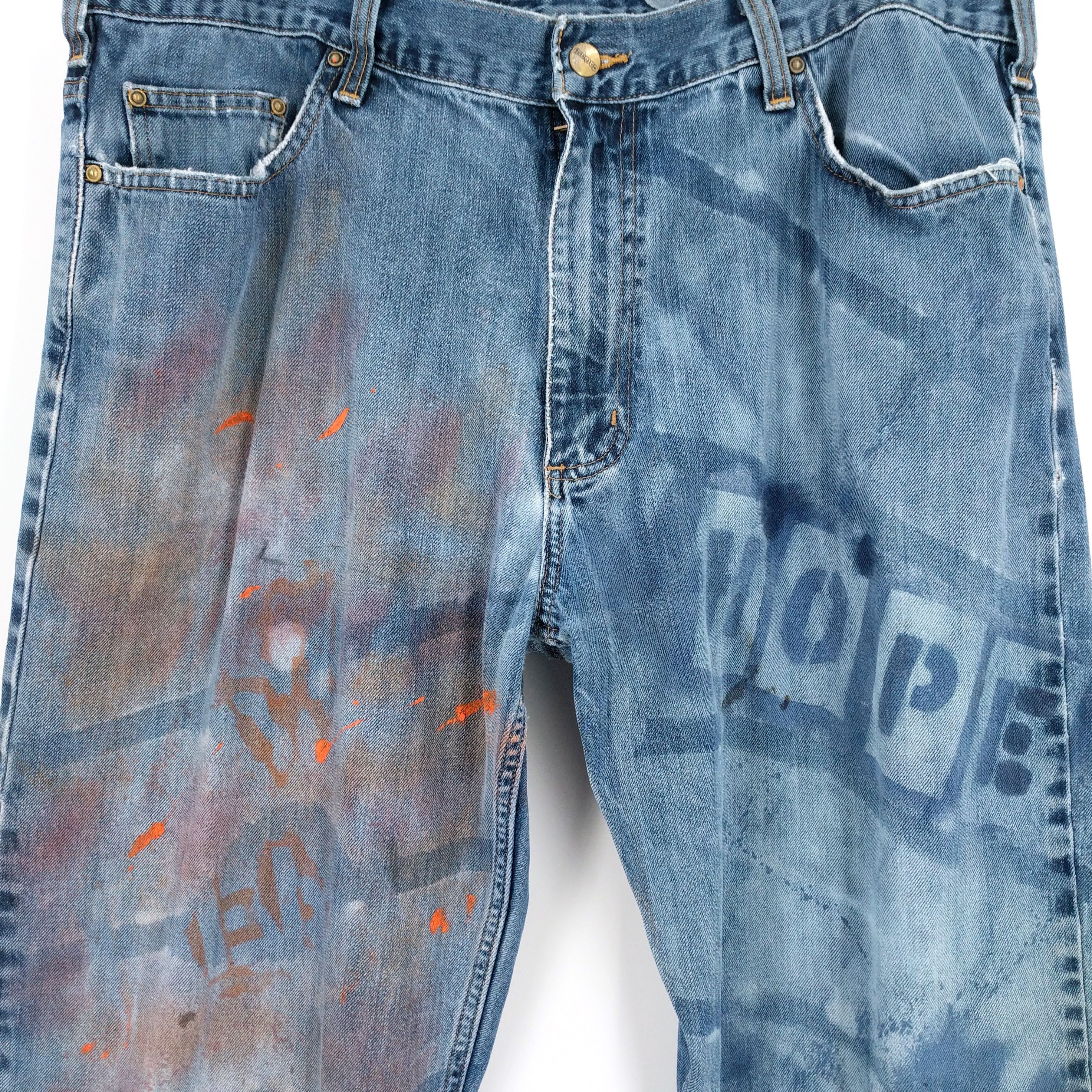 Carhartt Carhartt Custom Bleached Distressed Painter Denim Jeans 38 Size US 38 / EU 54 - 2 Thumbnail