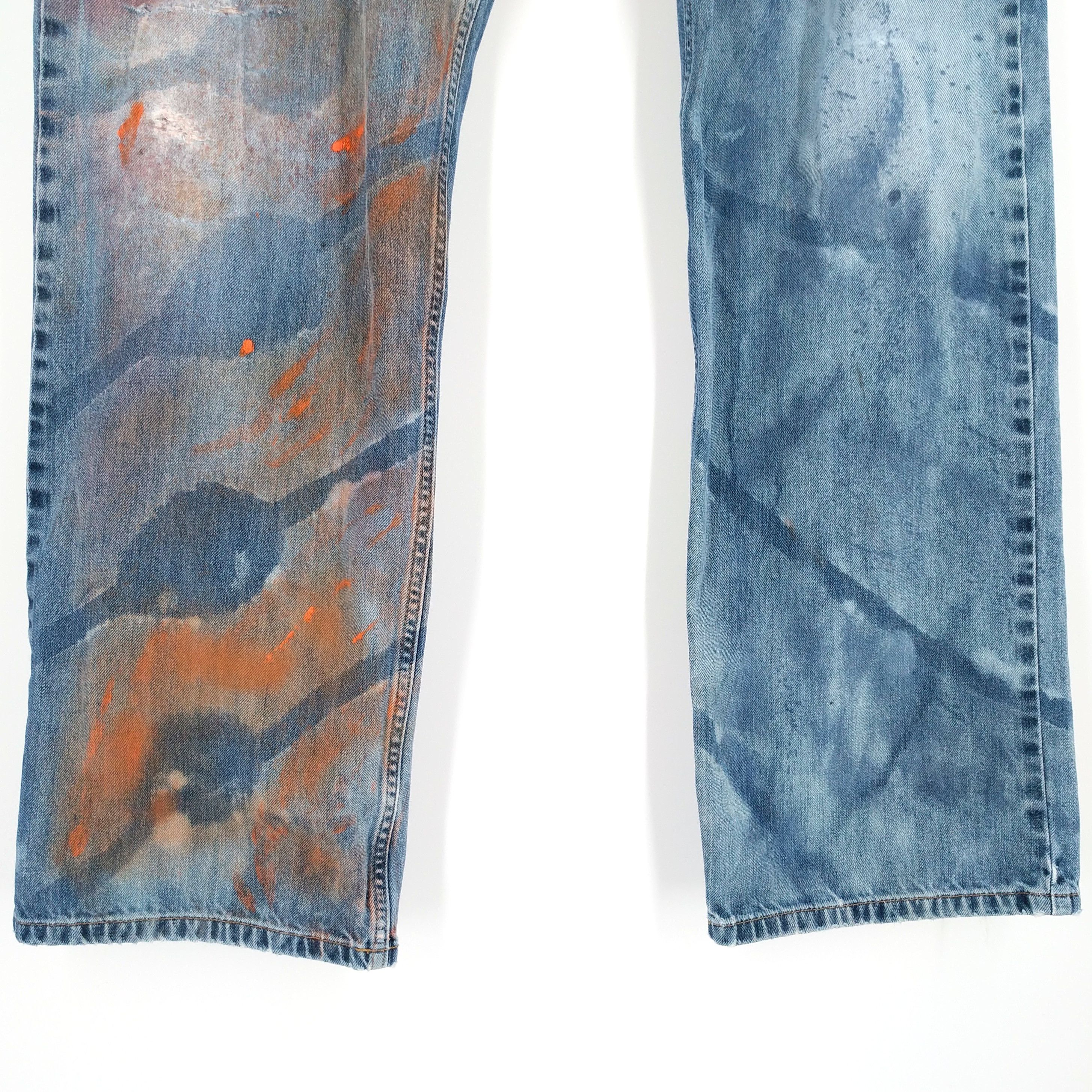Carhartt Carhartt Custom Bleached Distressed Painter Denim Jeans 38 Size US 38 / EU 54 - 3 Thumbnail