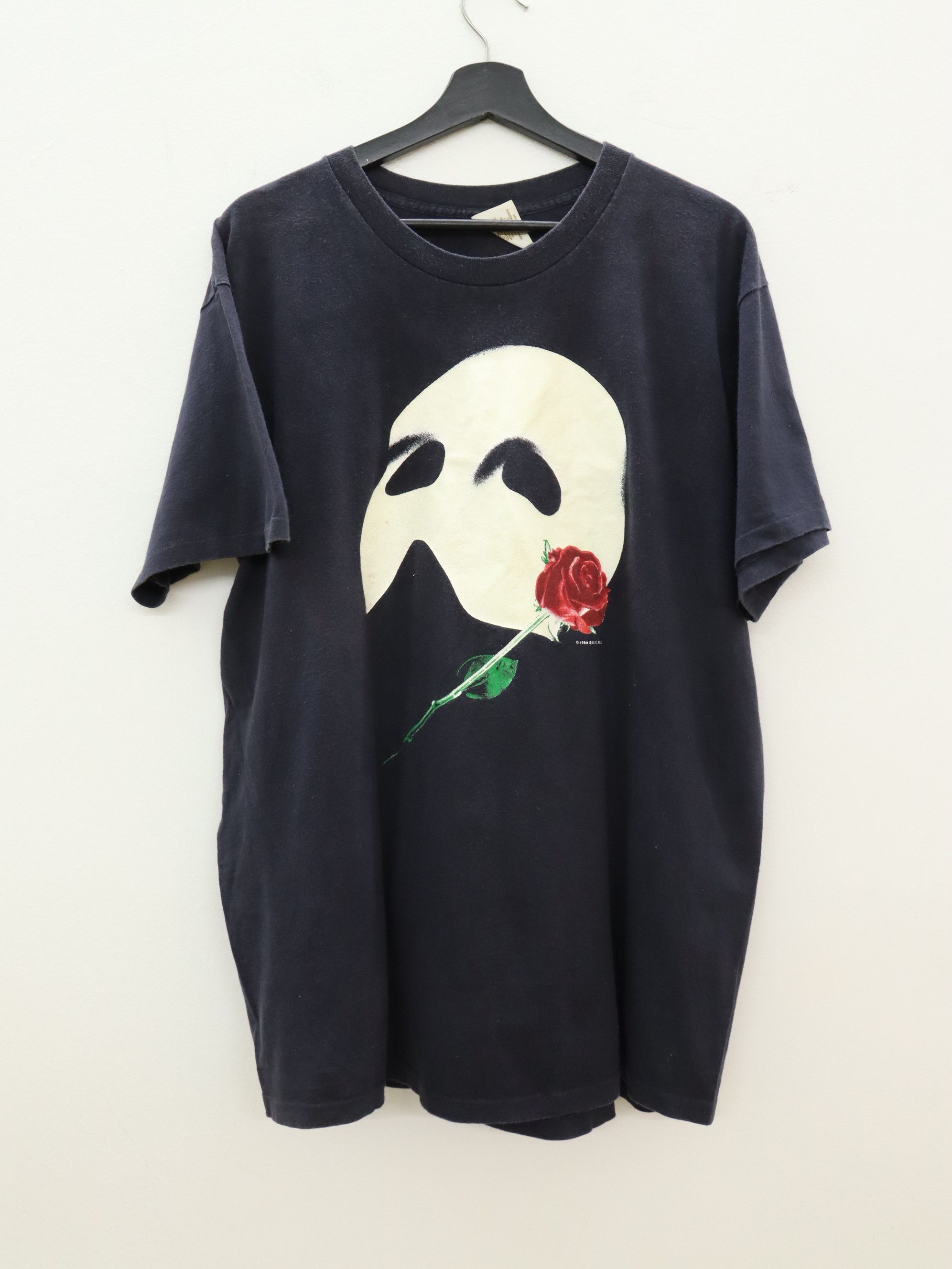 Vintage Vtg. 80's Phantom of the Opera Mask Rose Big Spellout Shirt Size US XL / EU 56 / 4 - 2 Thumbnail