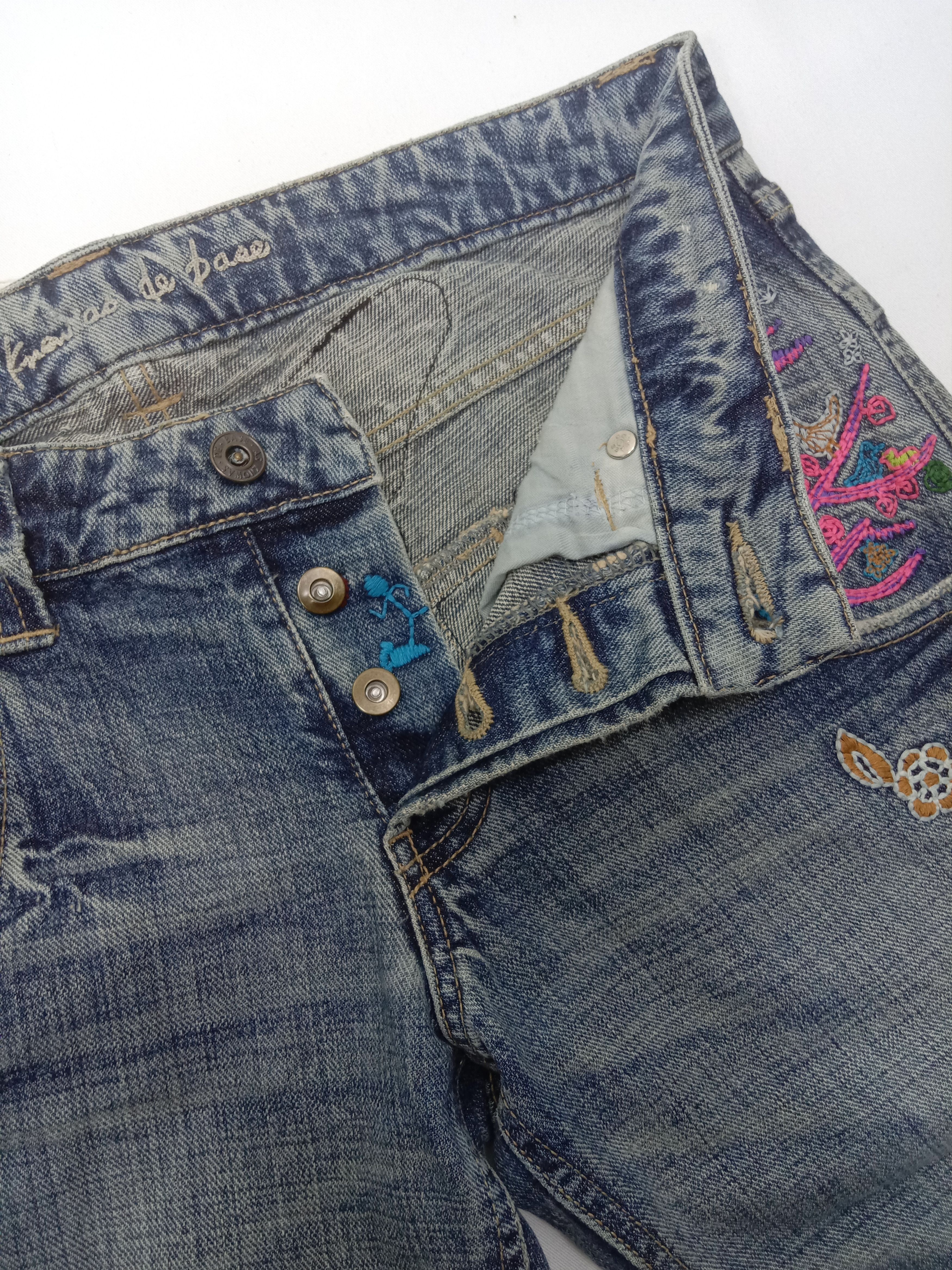 Japanese Brand Vintage Art Embroidery Butterfly Jeans Size US 32 / EU 48 - 15 Thumbnail