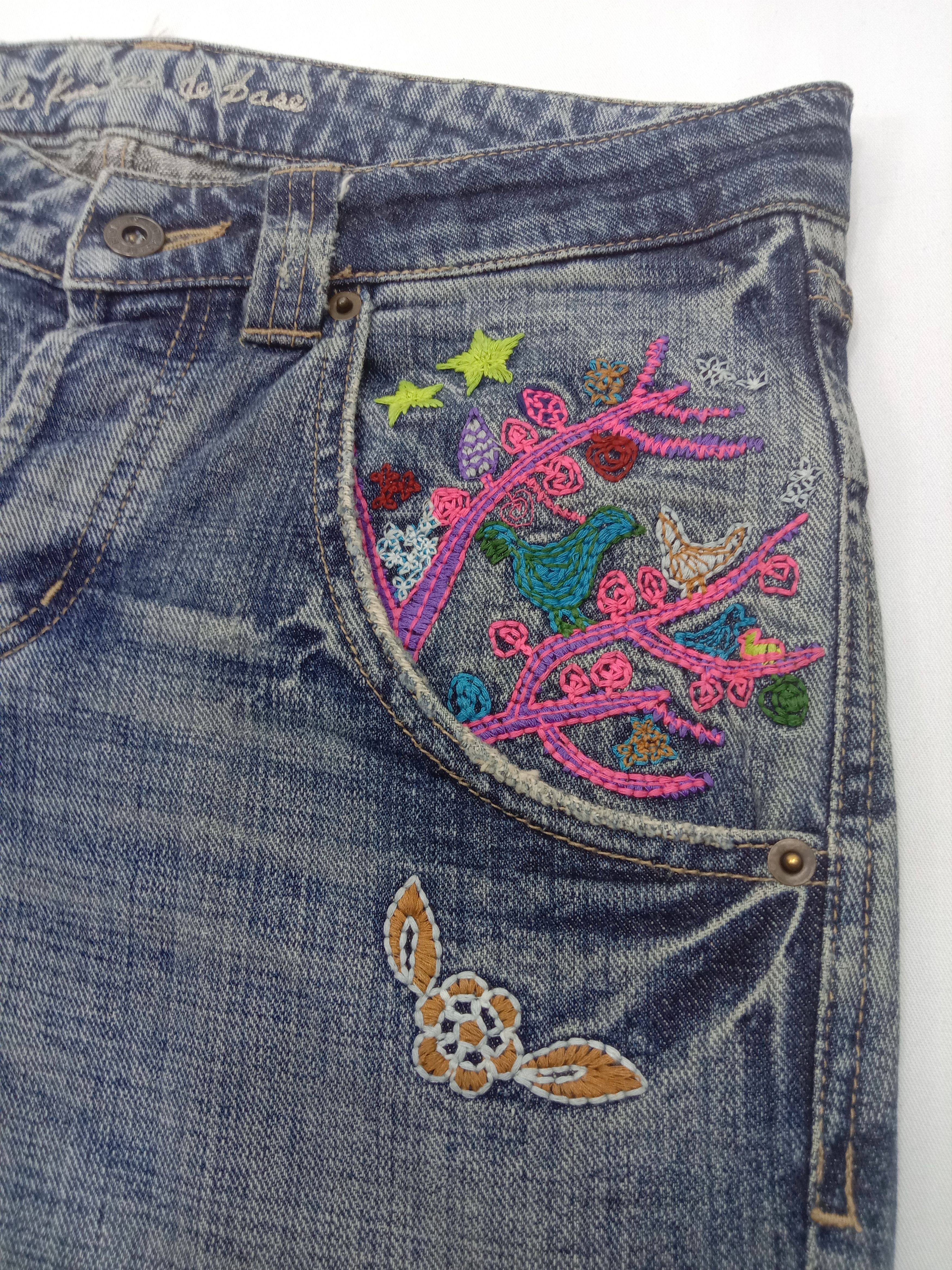 Japanese Brand Vintage Art Embroidery Butterfly Jeans Size US 32 / EU 48 - 12 Thumbnail