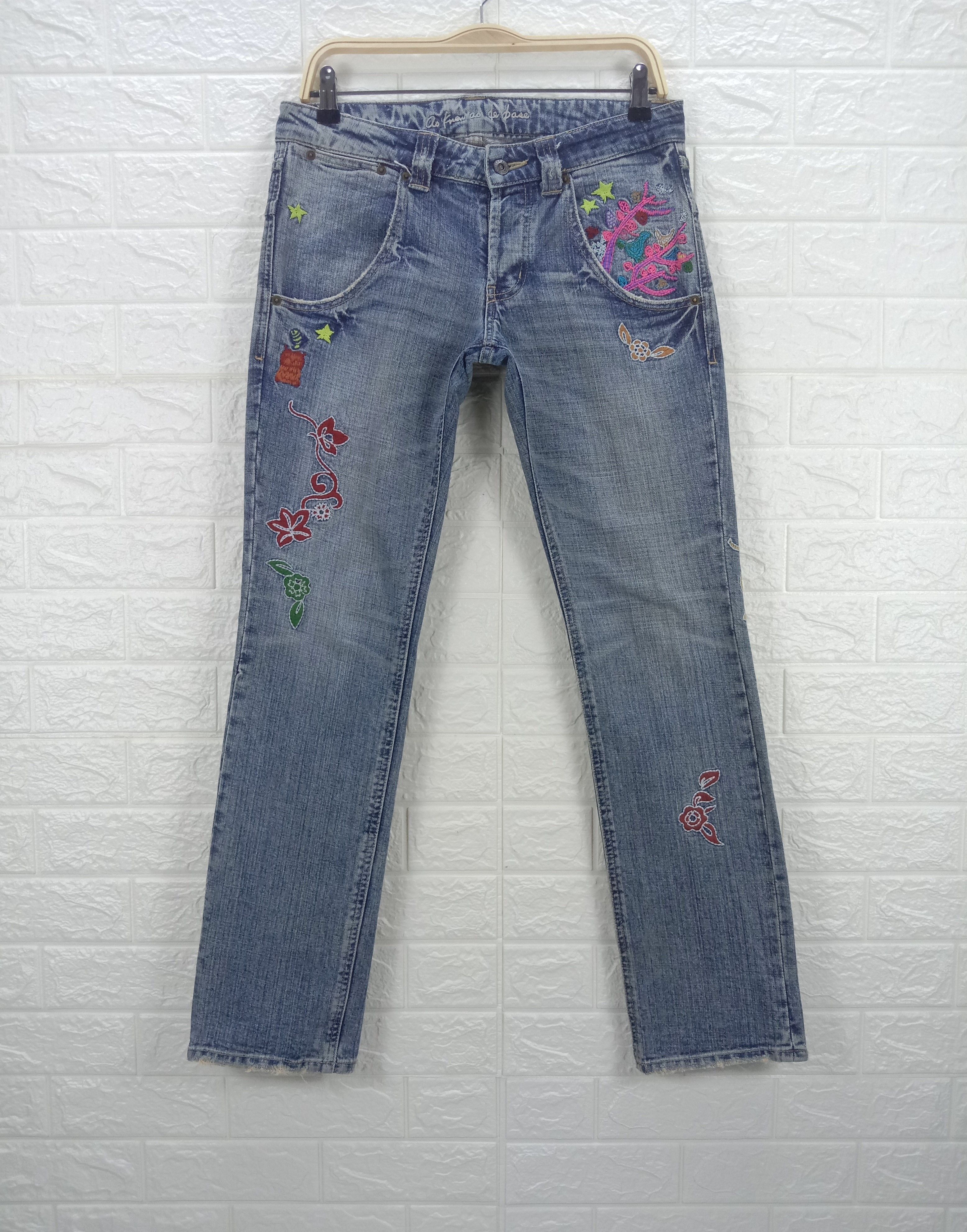 Japanese Brand Vintage Art Embroidery Butterfly Jeans Size US 32 / EU 48 - 5 Thumbnail