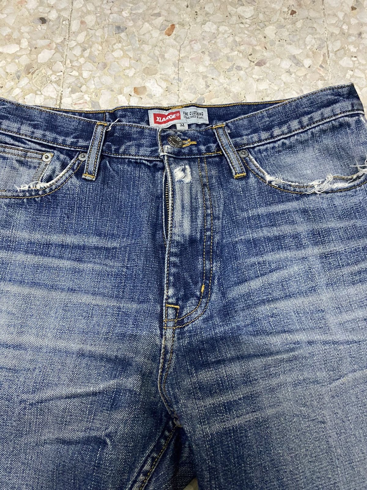 Japanese Brand XLarge Denim Pant Selvedge Distressed Denim Size US 32 / EU 48 - 3 Thumbnail