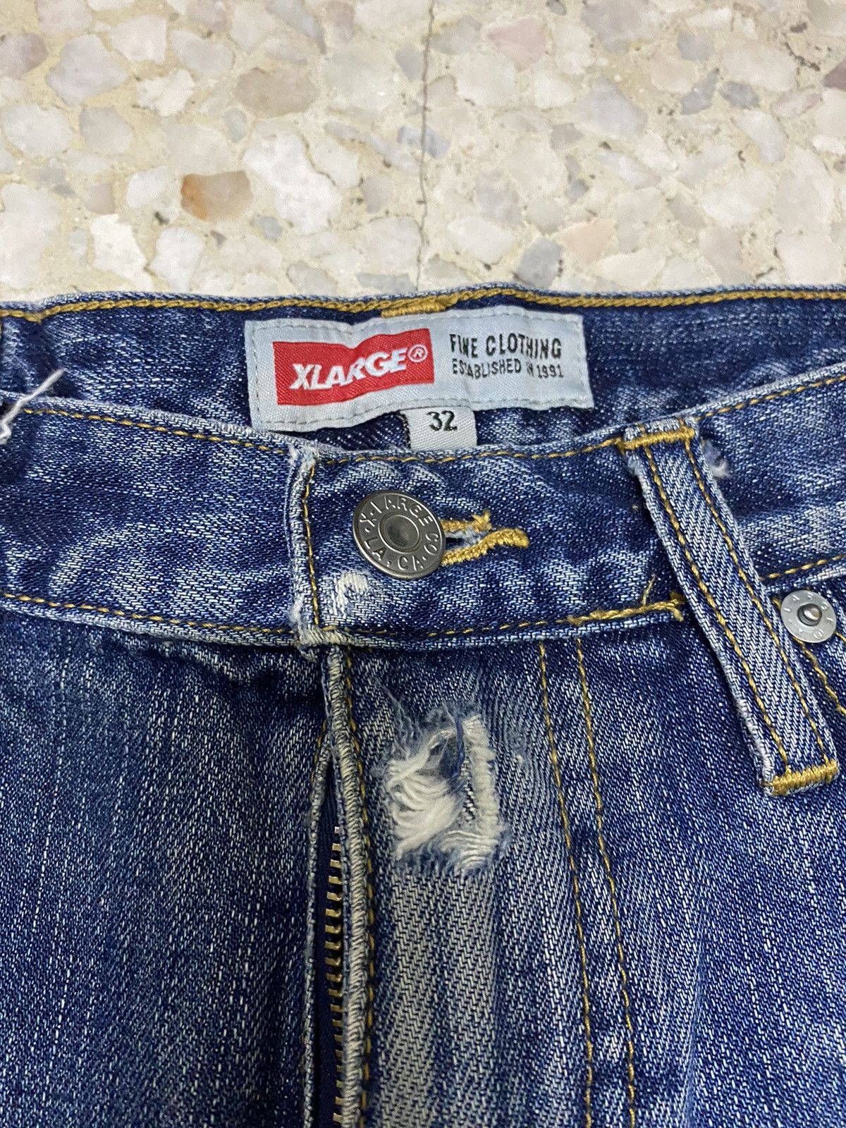 Japanese Brand XLarge Denim Pant Selvedge Distressed Denim Size US 32 / EU 48 - 5 Thumbnail