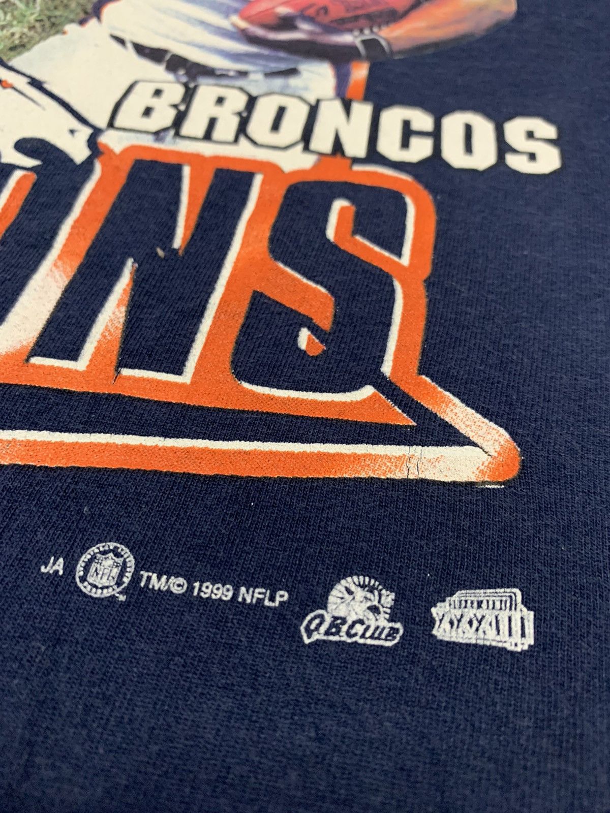 NFL Vintage 1998 Back 2 Back Super Bowl Denver Broncos Tshirt Size US XL / EU 56 / 4 - 4 Thumbnail