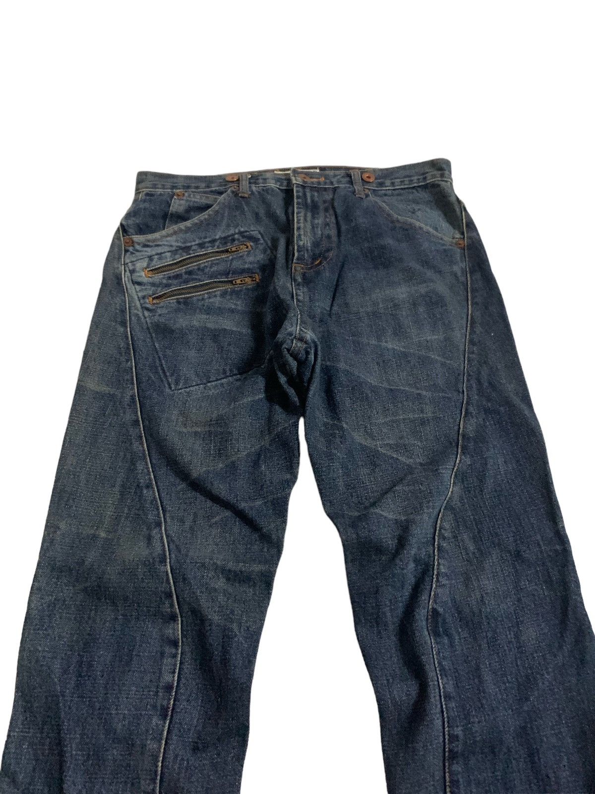 Japanese Brand × Vintage Gron Multy Zipper Pocket And Leg Denim Jeans Size US 33 - 5 Thumbnail