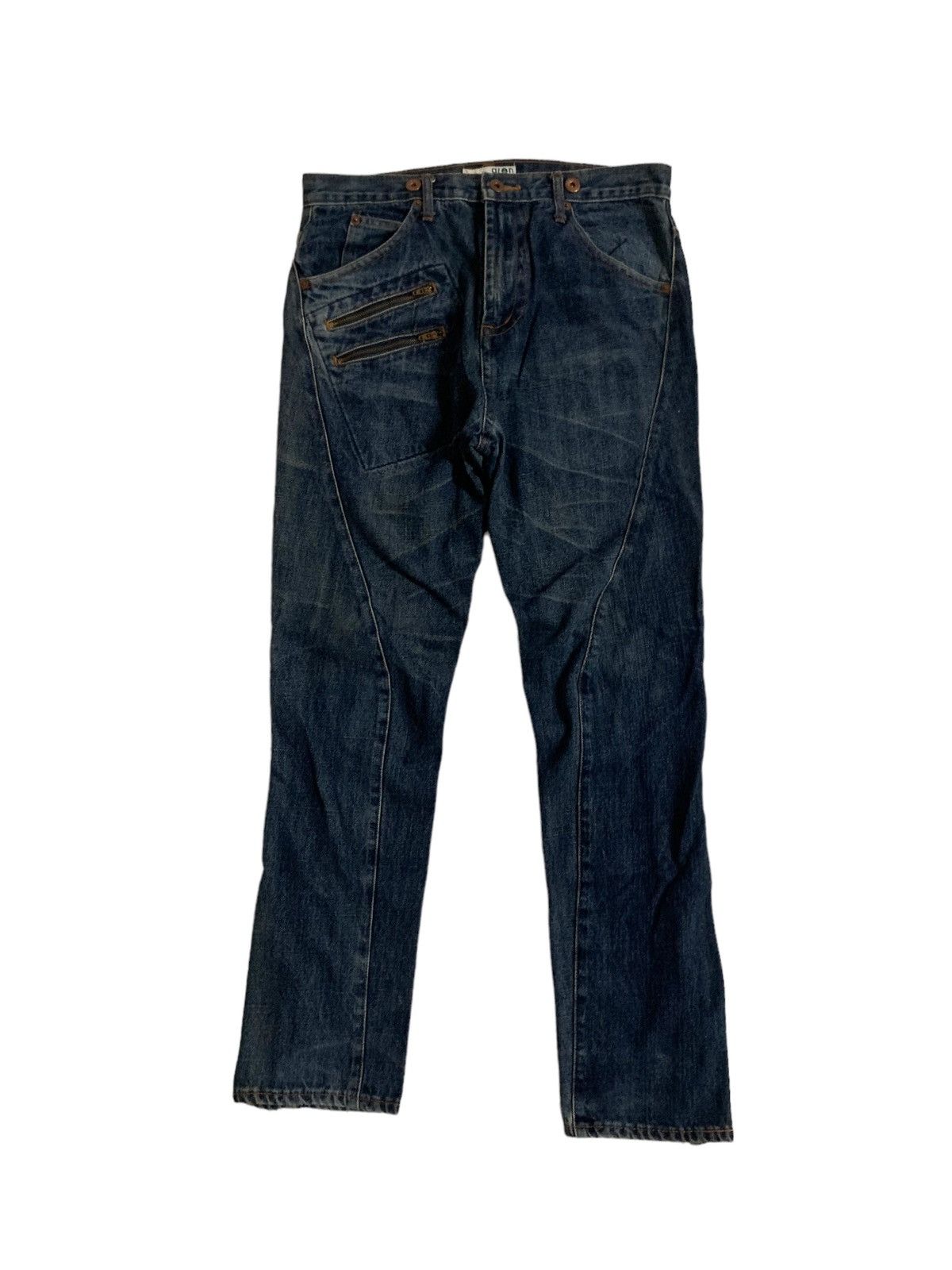 Japanese Brand × Vintage Gron Multy Zipper Pocket And Leg Denim Jeans Size US 33 - 1 Thumbnail