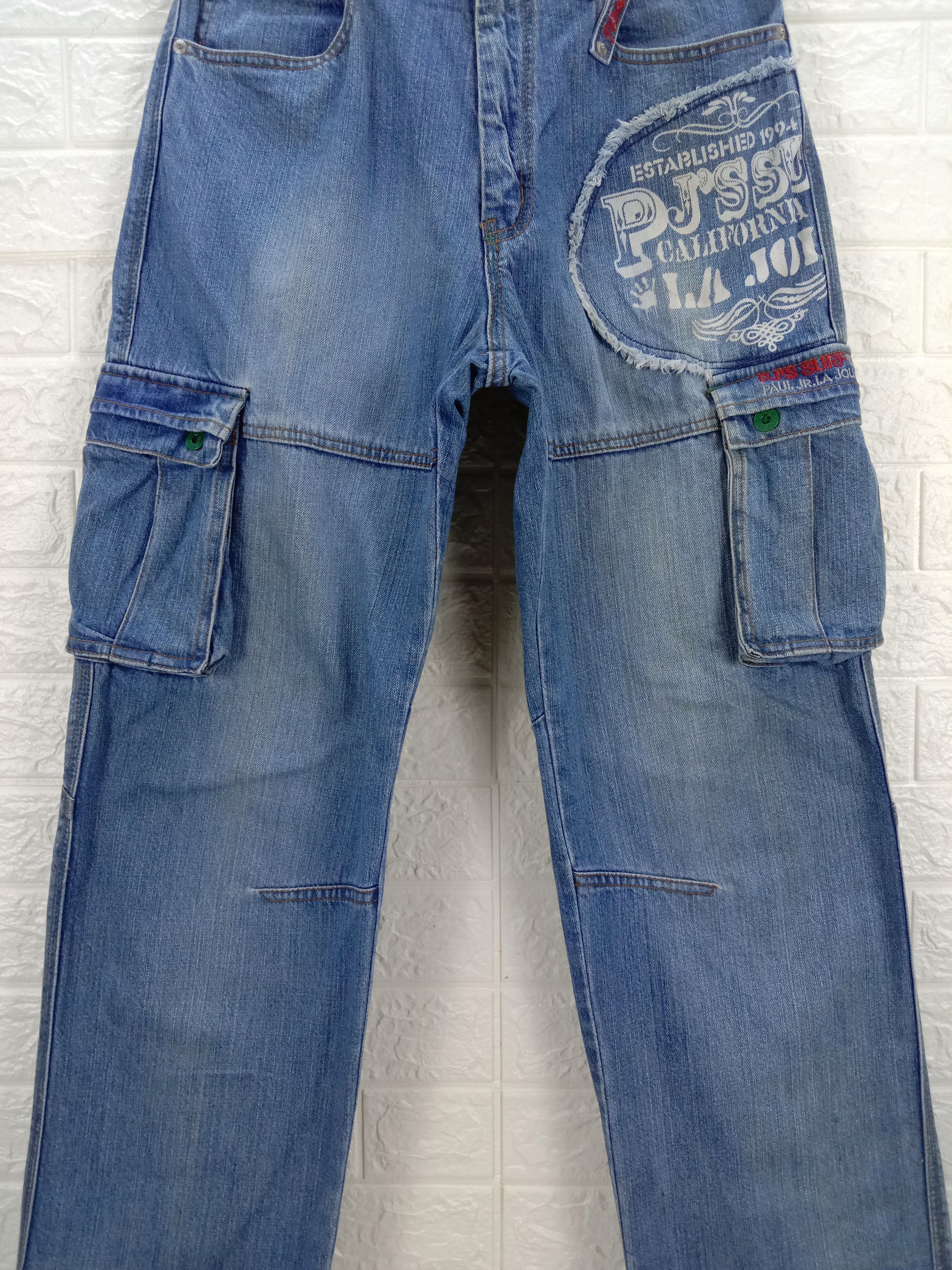 Japanese Brand Baggy Jeans PJ's Surf Wide Mutipocket Cargo Denim Size US 30 / EU 46 - 3 Thumbnail