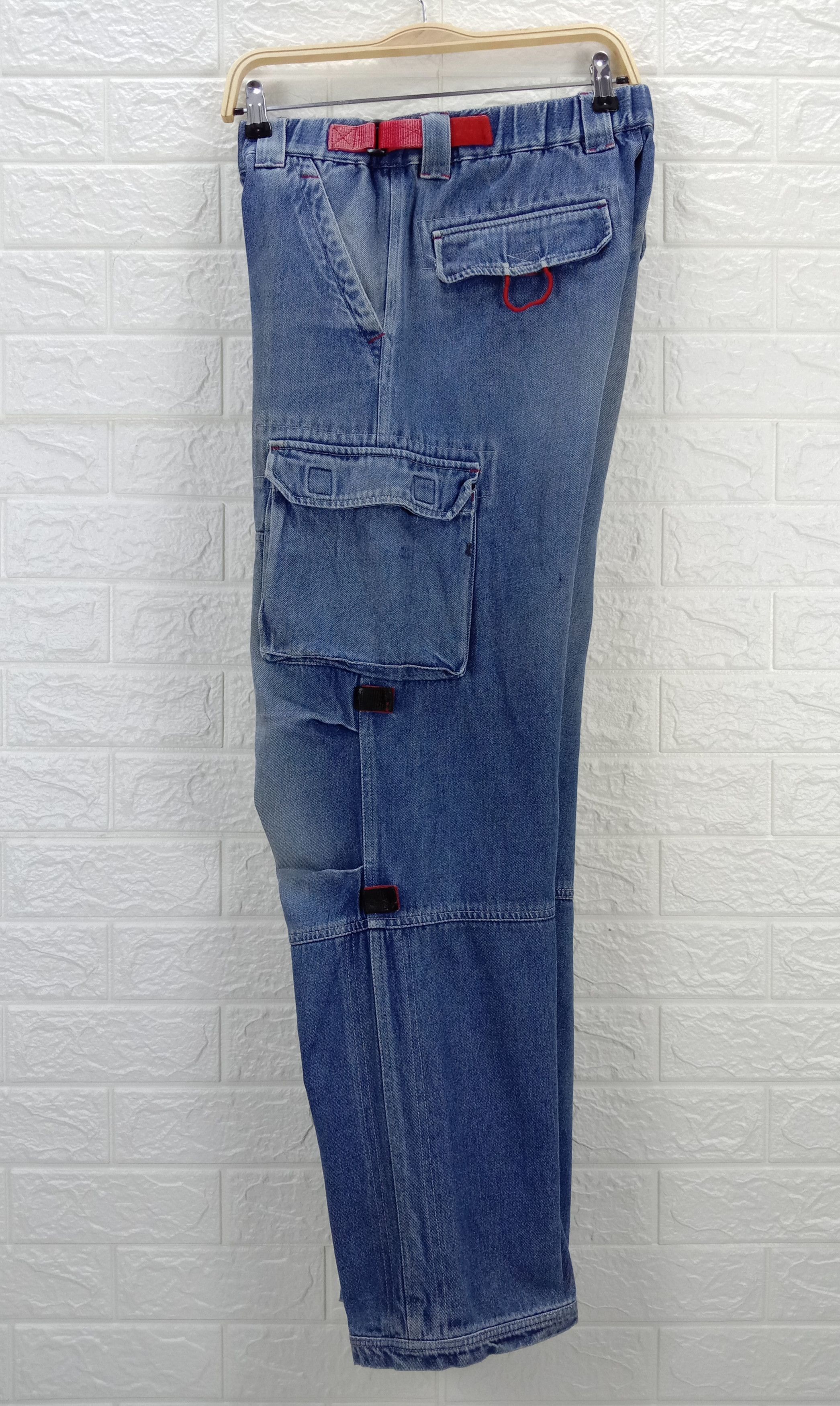 Japanese Brand Vintage Japanese Wide Multi Pocket Cargo Baggy Jeans Size US 32 / EU 48 - 10 Thumbnail