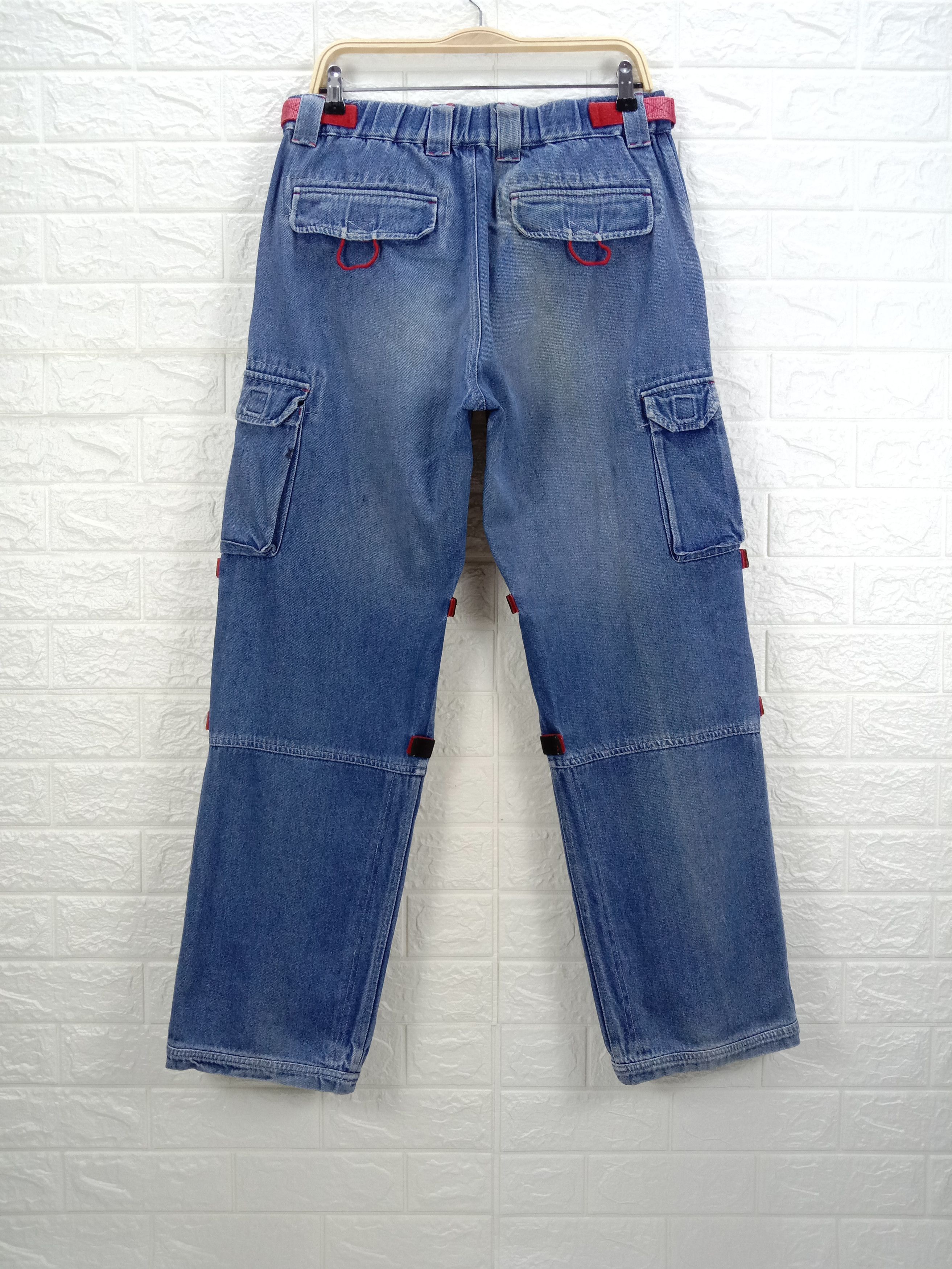 Japanese Brand Vintage Japanese Wide Multi Pocket Cargo Baggy Jeans Size US 32 / EU 48 - 5 Thumbnail