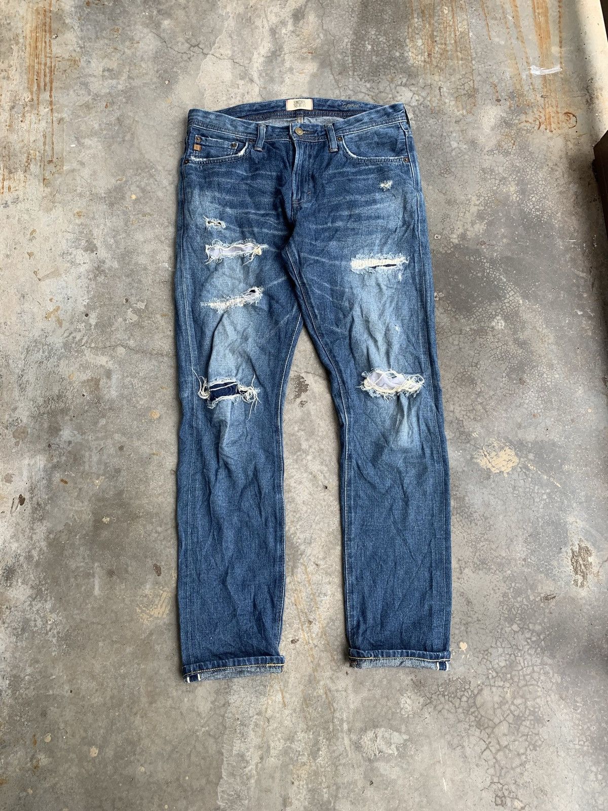 Edwin MadeInjapan Edwin Distressed Selvedge Slim Fit Denim Pant Size US 32 / EU 48 - 3 Thumbnail