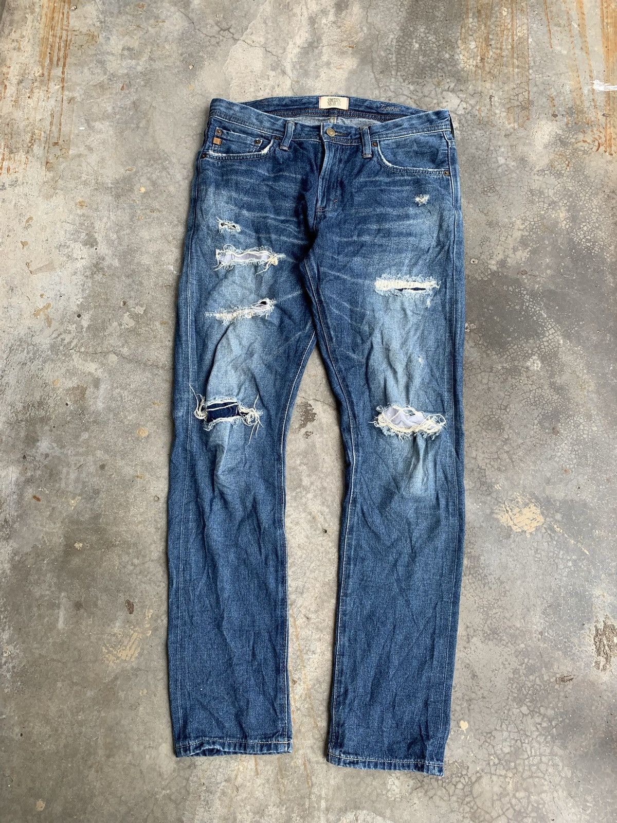 Edwin MadeInjapan Edwin Distressed Selvedge Slim Fit Denim Pant Size US 32 / EU 48 - 1 Thumbnail