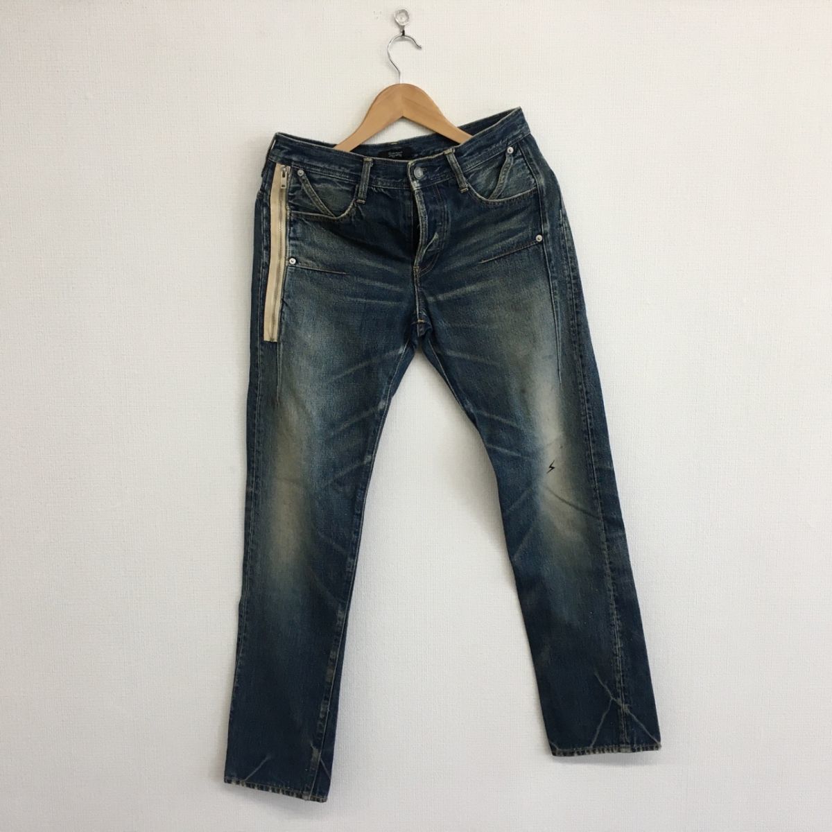image of Undercover Earmuff Maniac Side Zip Denim Pants 2 in Indigo, Men's (Size 29)