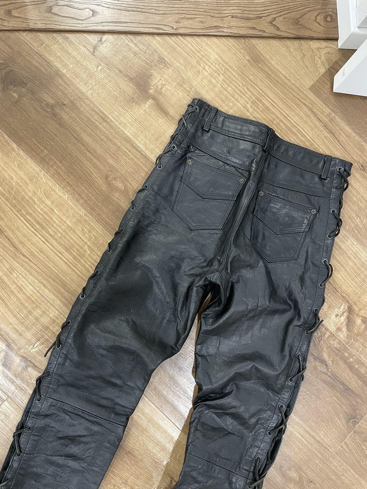 Genuine Leather Vintage Genuine Leather Black Cowboy Leather Pants Size 32 Size US 32 / EU 48 - 10 Thumbnail