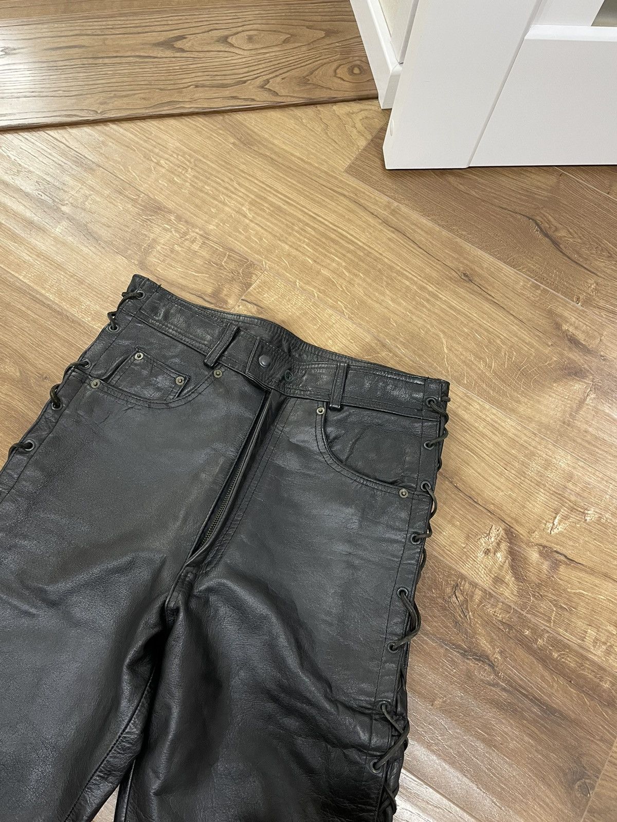 Genuine Leather Vintage Genuine Leather Black Cowboy Leather Pants Size 32 Size US 32 / EU 48 - 5 Thumbnail
