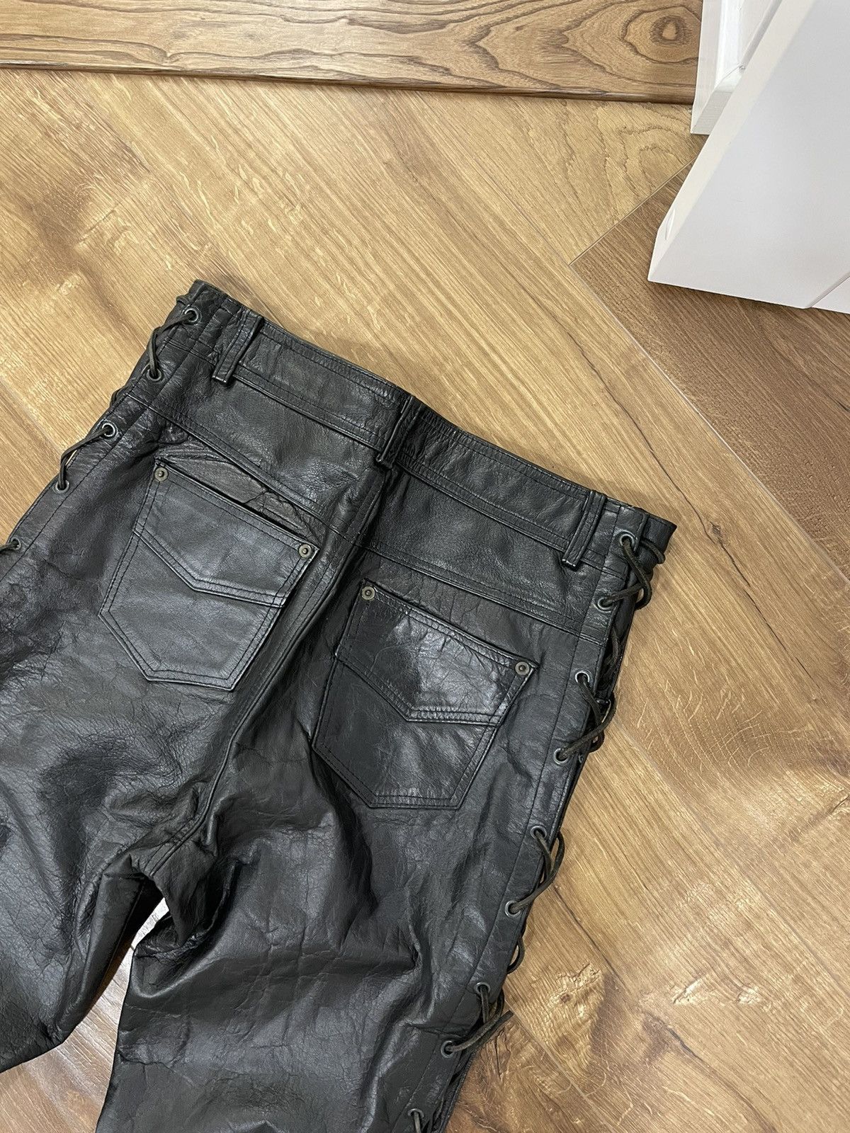 Genuine Leather Vintage Genuine Leather Black Cowboy Leather Pants Size 32 Size US 32 / EU 48 - 11 Thumbnail