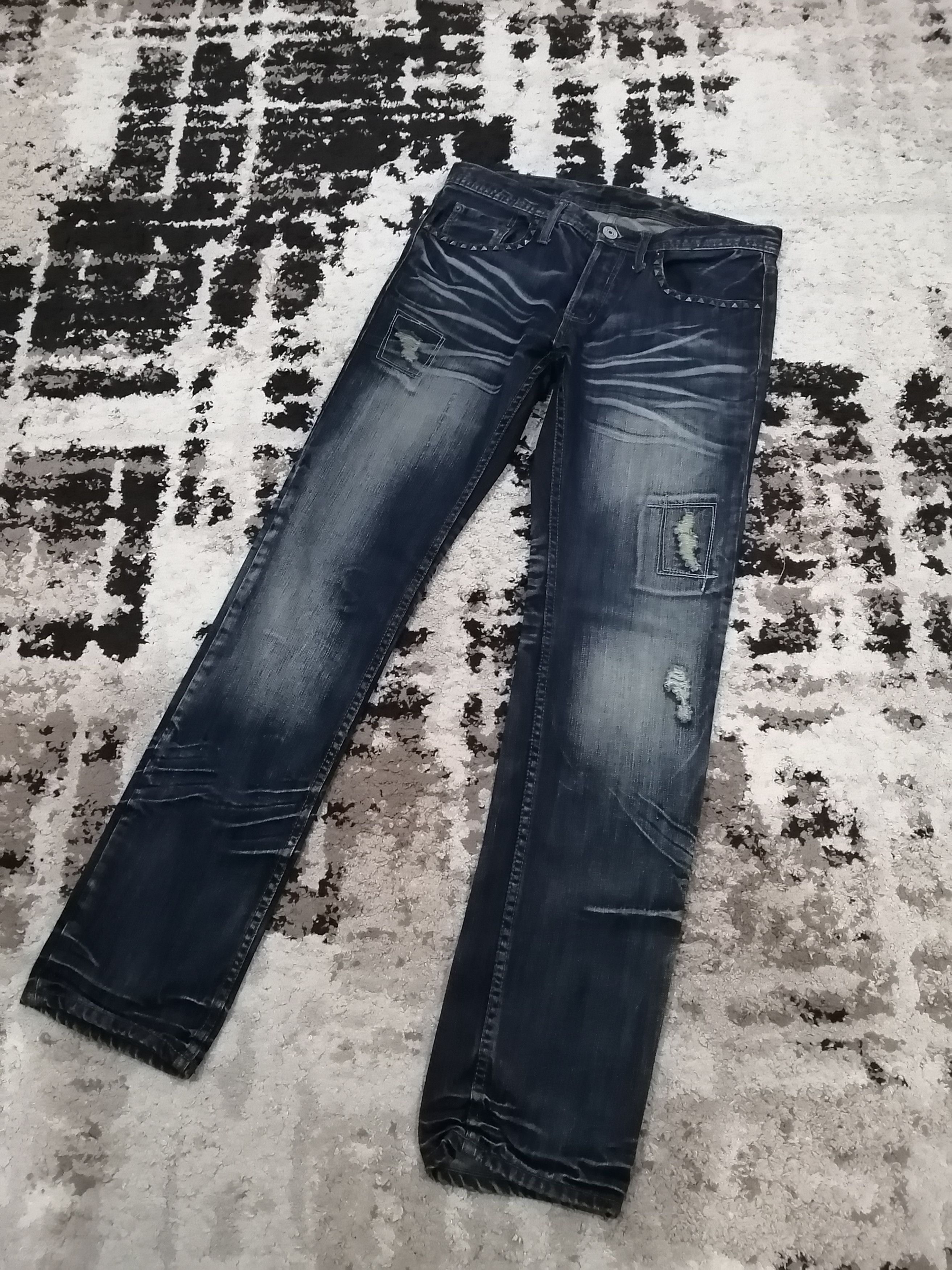 If Six Was Nine Vintage Rupert Edge Distressed Jeans Size US 33 - 15 Thumbnail