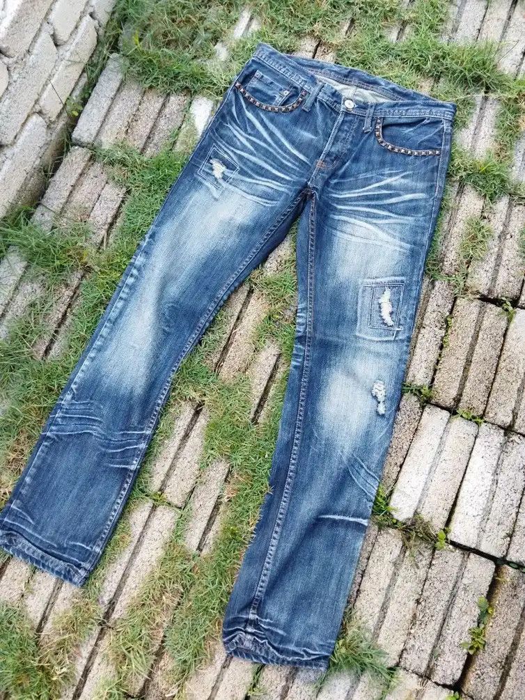 If Six Was Nine Vintage Rupert Edge Distressed Jeans Size US 33 - 23 Thumbnail