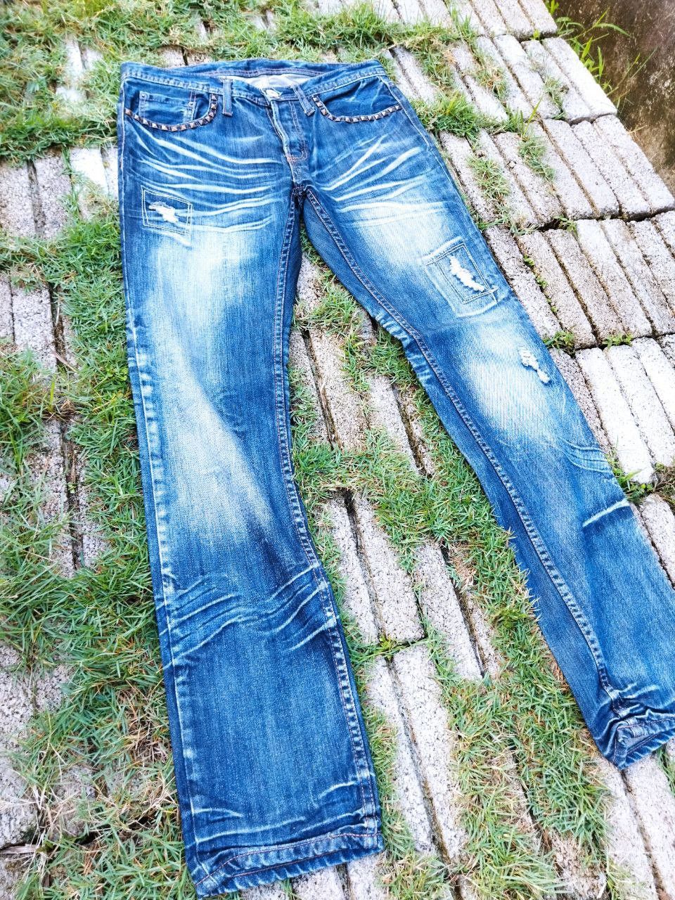 If Six Was Nine Vintage Rupert Edge Distressed Jeans Size US 33 - 2 Thumbnail