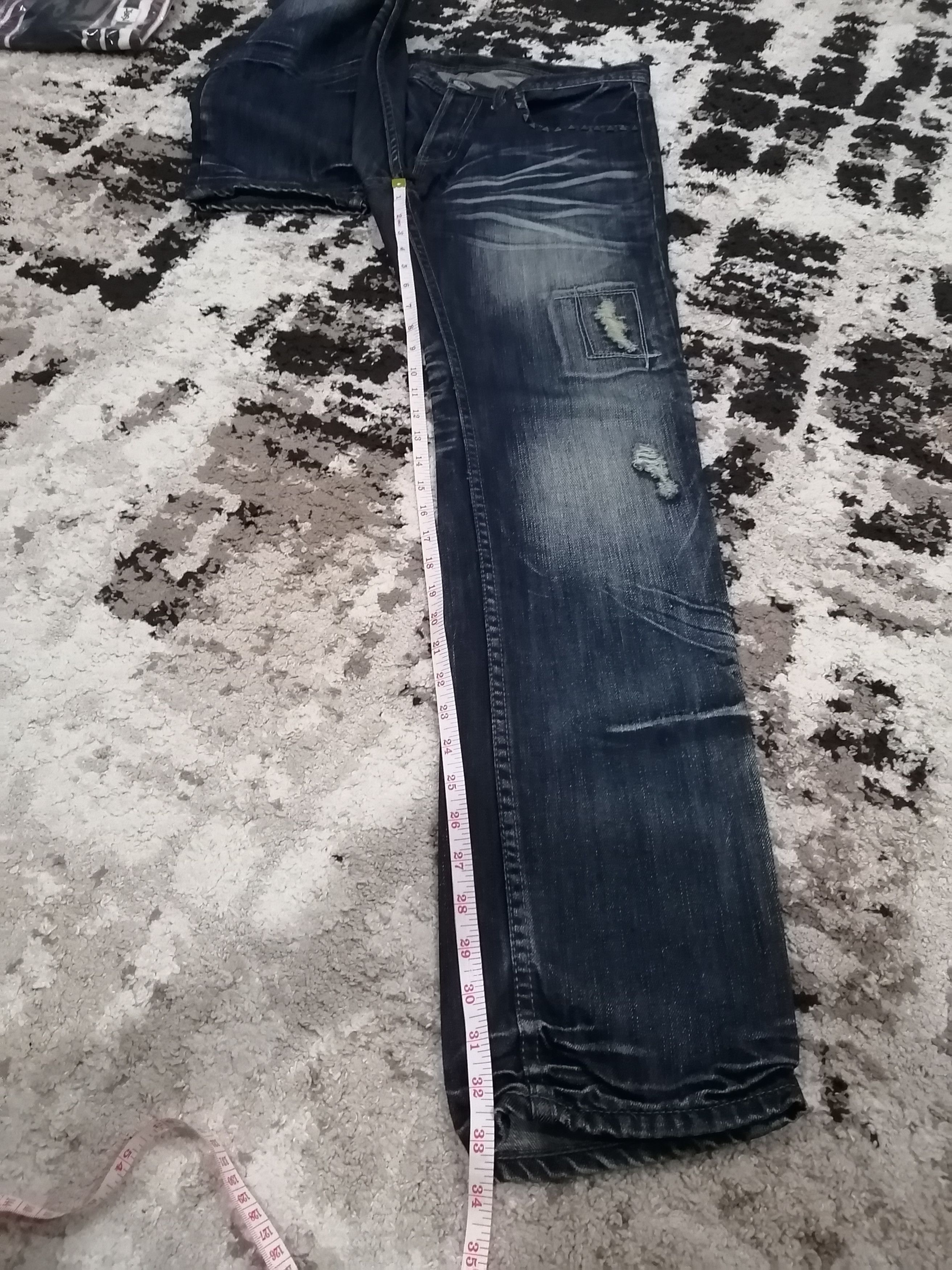 If Six Was Nine Vintage Rupert Edge Distressed Jeans Size US 33 - 21 Thumbnail