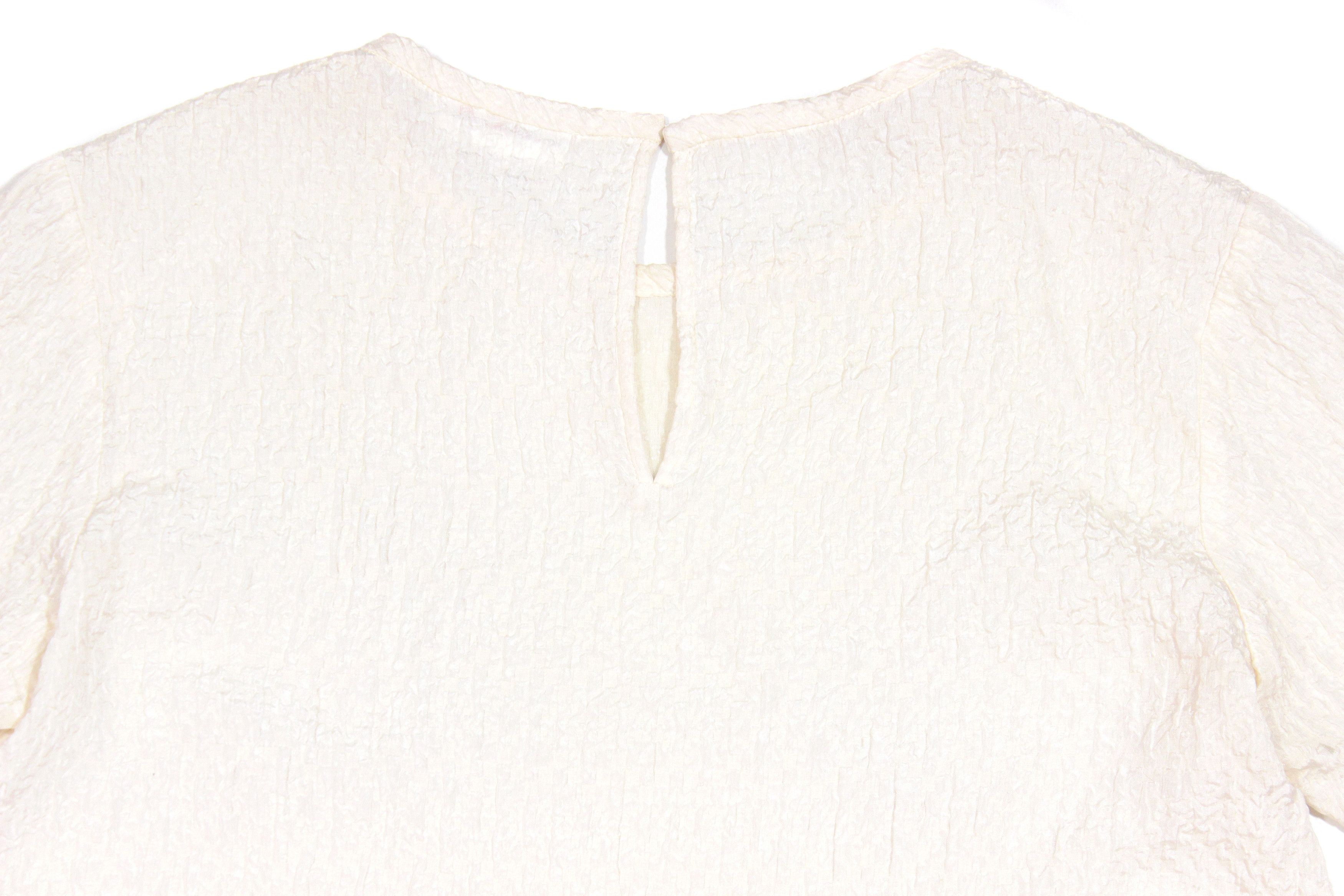 Saint Laurent Paris 80S Silk Blend Textured Blouse Vintage Size L / US 10 / IT 46 - 5 Thumbnail