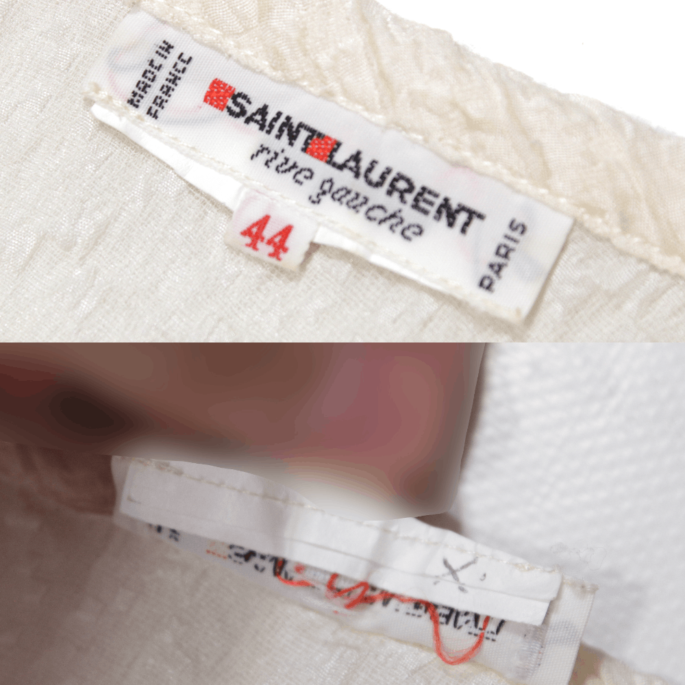 Saint Laurent Paris 80S Silk Blend Textured Blouse Vintage Size L / US 10 / IT 46 - 9 Thumbnail