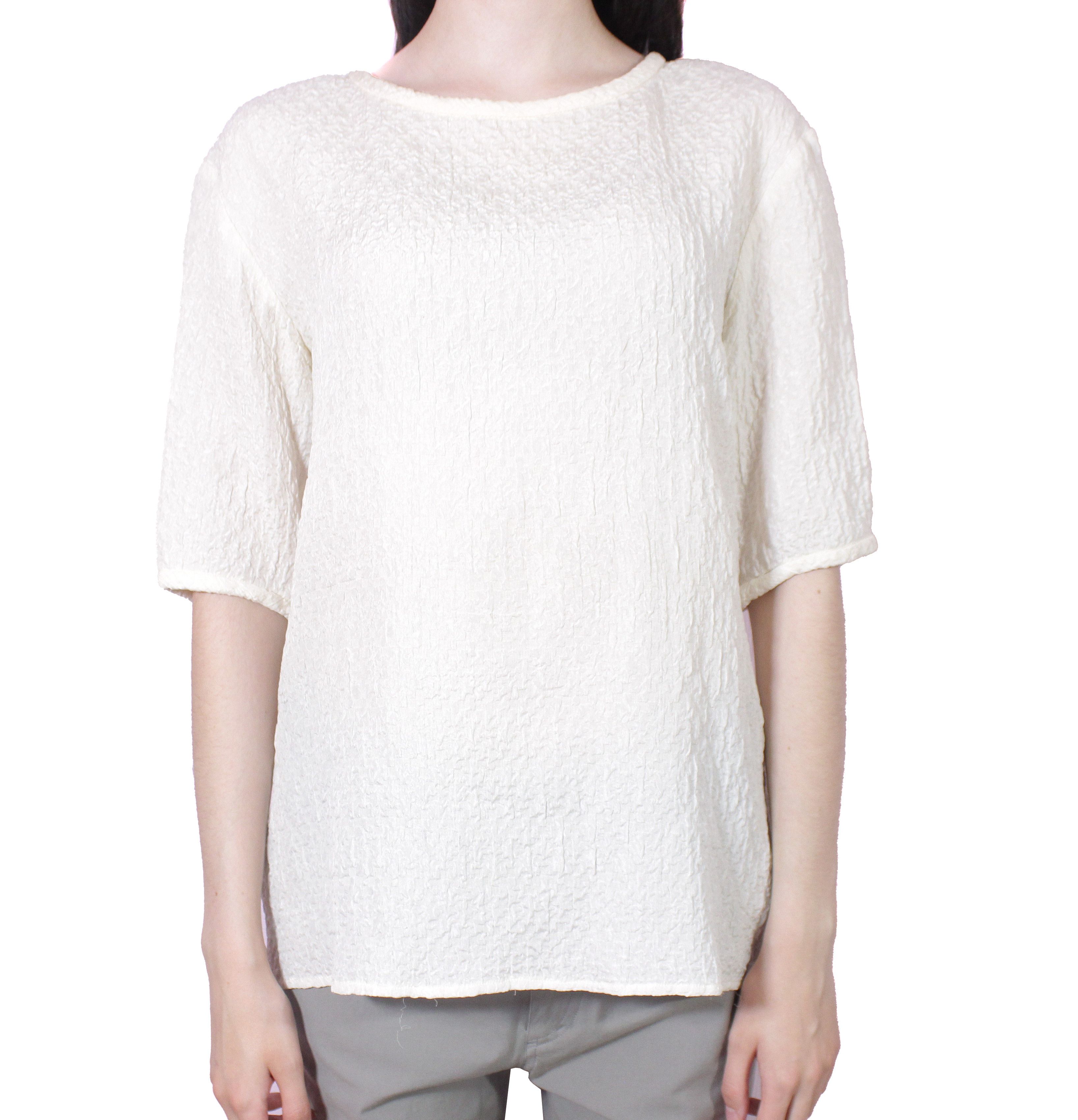 Saint Laurent Paris 80S Silk Blend Textured Blouse Vintage Size L / US 10 / IT 46 - 2 Thumbnail