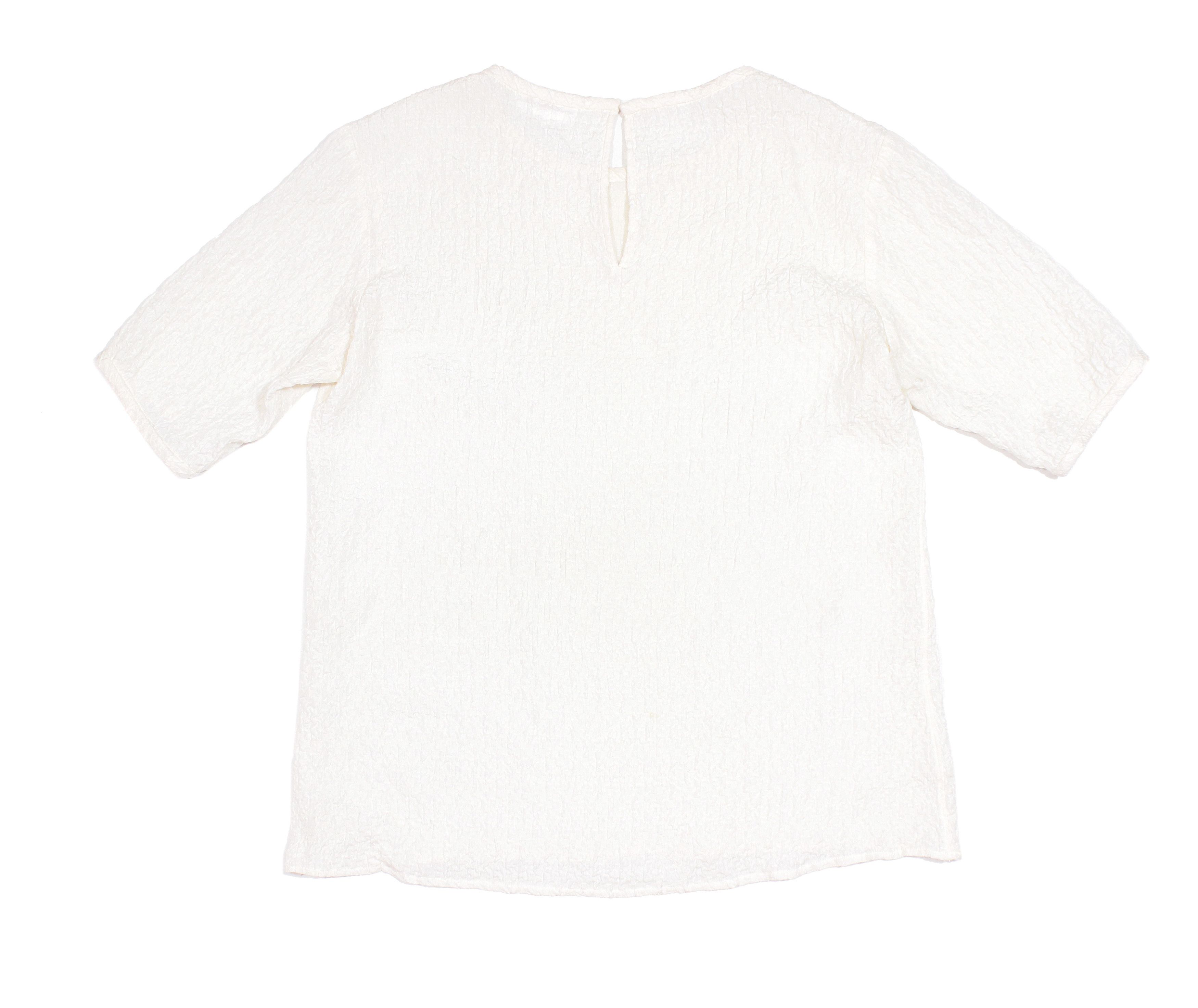 Saint Laurent Paris 80S Silk Blend Textured Blouse Vintage Size L / US 10 / IT 46 - 3 Thumbnail