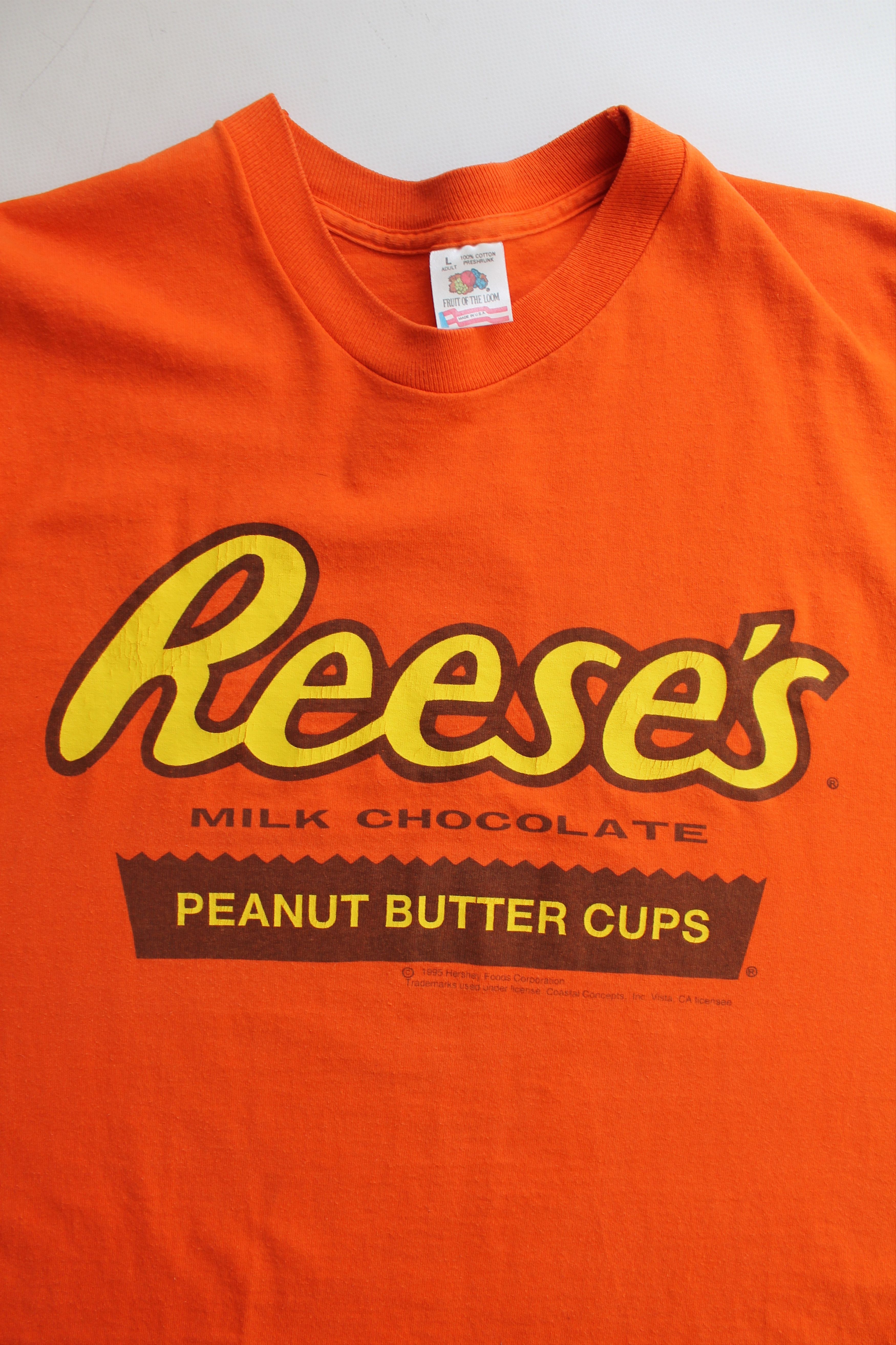 Vintage 1995 RARE! Vintage T Shirt Reese's orange Hershey Foods Size US L / EU 52-54 / 3 - 10 Thumbnail