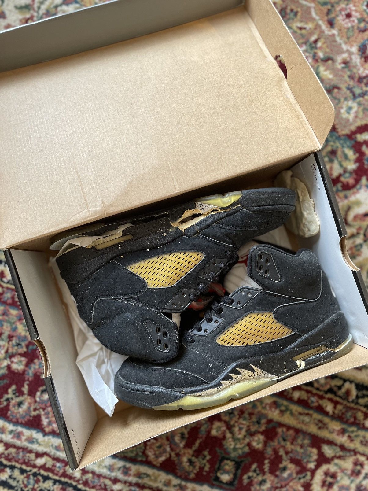 Jordan Brand × Nike × Vintage Air Jordan 5 Retro Metallic Black 2000 Size US 8 / EU 41 - 2 Thumbnail