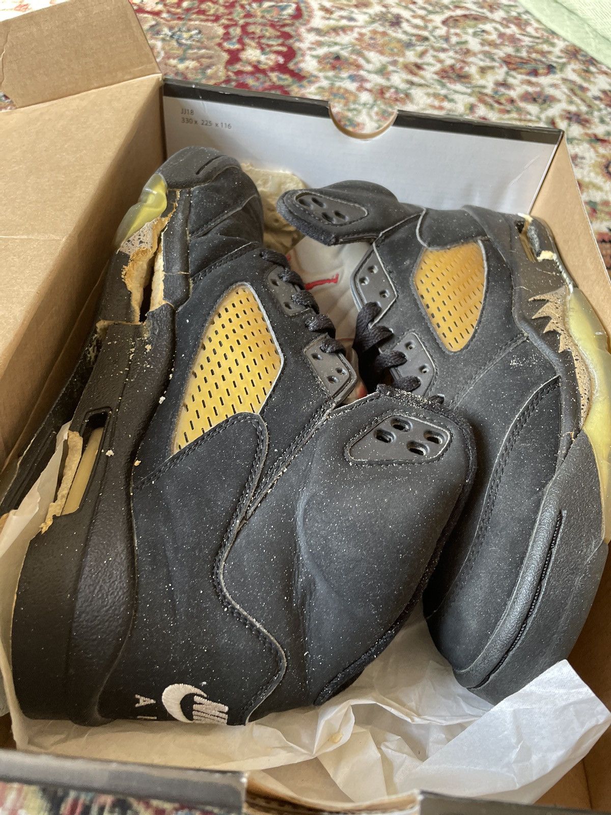Jordan Brand × Nike × Vintage Air Jordan 5 Retro Metallic Black 2000 Size US 8 / EU 41 - 3 Thumbnail