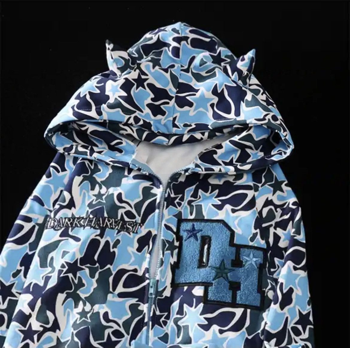 Harajuku Embroidery Oversized Camouflage Hoodies