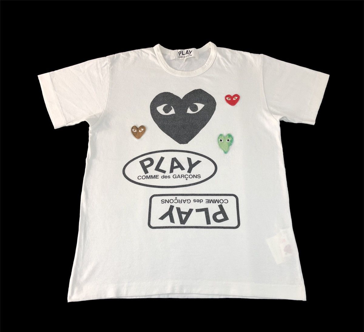 Comme des Garcons Play Comme Des Garcon Eyes Logo Patches Printed Tee Size US M / EU 48-50 / 2 - 1 Thumbnail