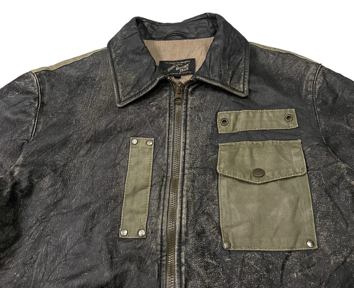 Japanese Brand Vintage Brogden Track Military Inspired Leather Jacket Size US S / EU 44-46 / 1 - 6 Thumbnail