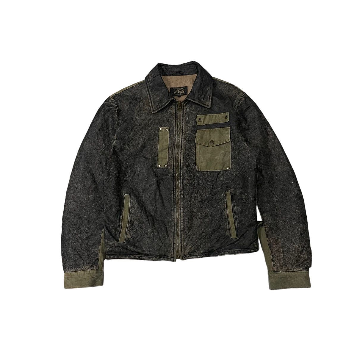 Japanese Brand Vintage Brogden Track Military Inspired Leather Jacket Size US S / EU 44-46 / 1 - 1 Thumbnail