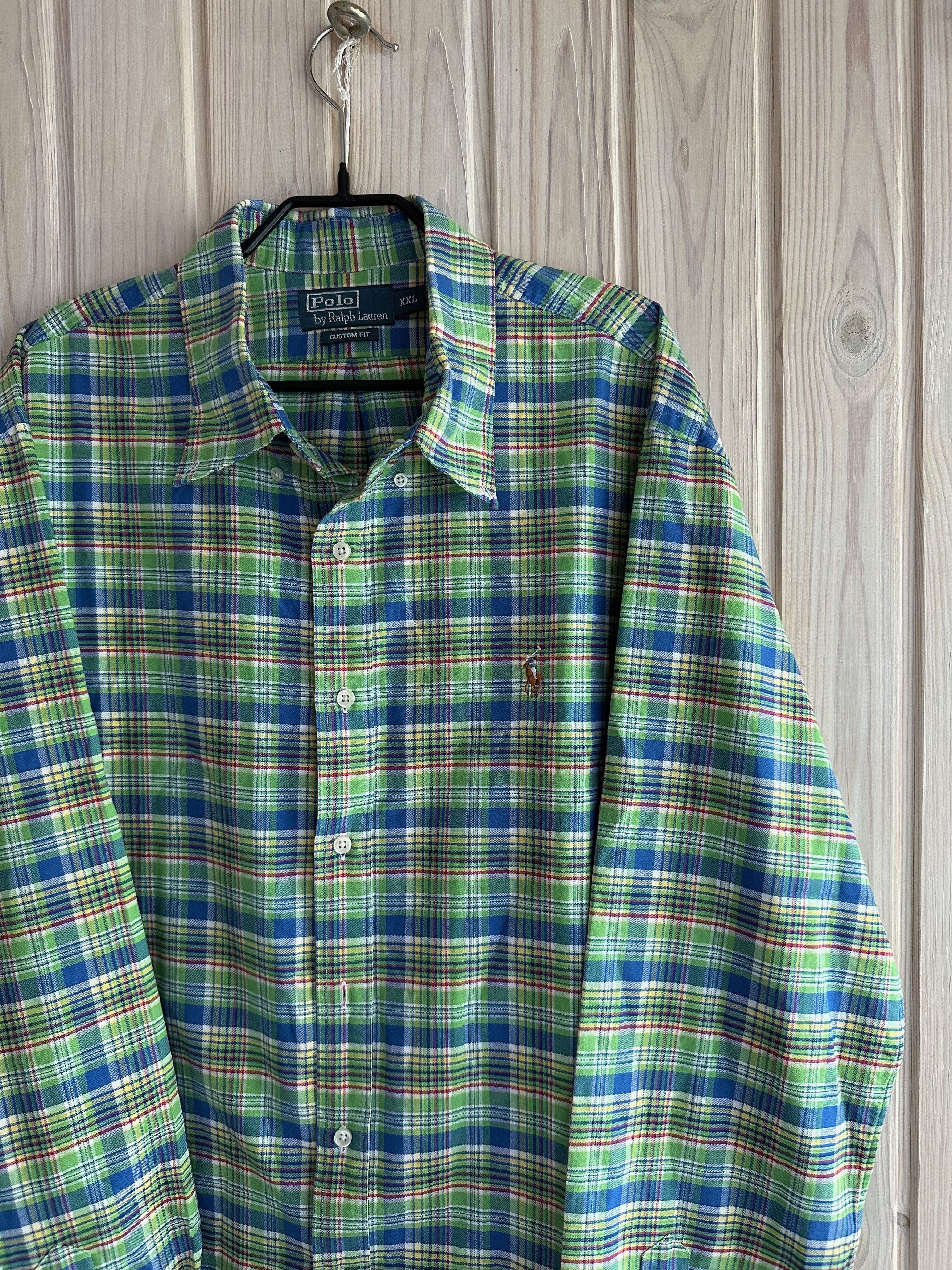 Polo Ralph Lauren Vintage Polo Ralph Lauren XXL Plaid Cotton Green SHirt Size US XXL / EU 58 / 5 - 2 Thumbnail