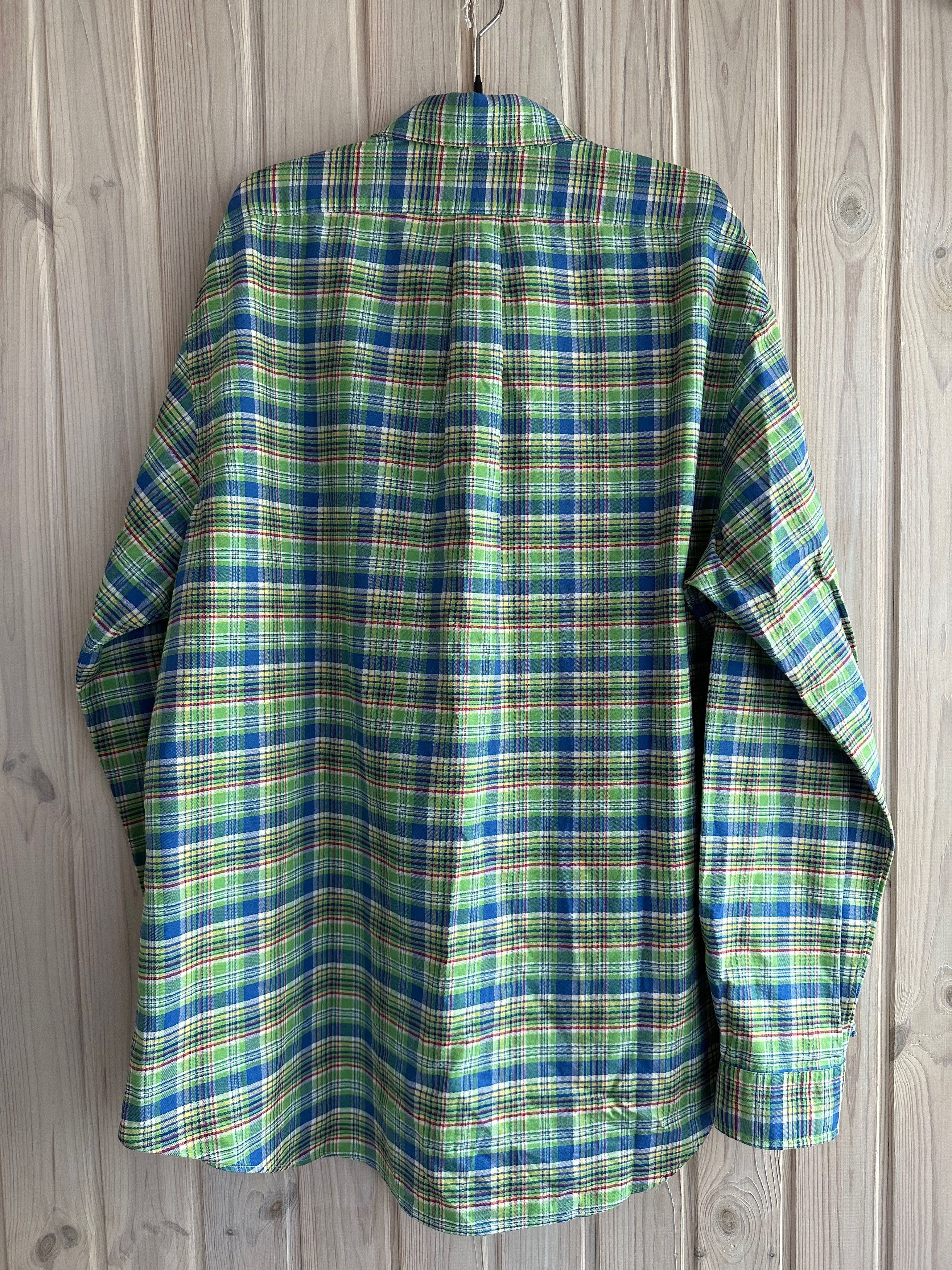 Polo Ralph Lauren Vintage Polo Ralph Lauren XXL Plaid Cotton Green SHirt Size US XXL / EU 58 / 5 - 8 Thumbnail