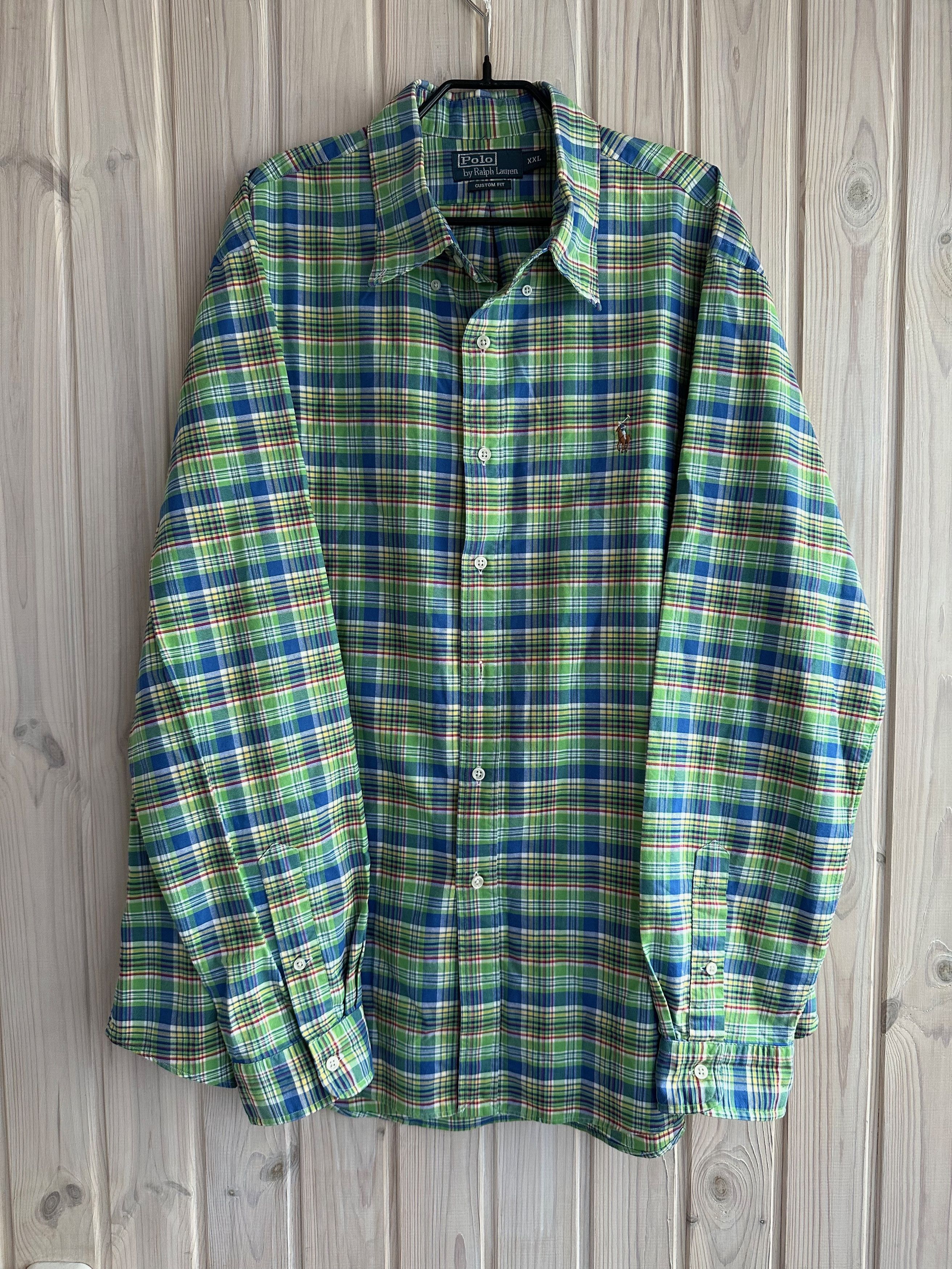 Polo Ralph Lauren Vintage Polo Ralph Lauren XXL Plaid Cotton Green SHirt Size US XXL / EU 58 / 5 - 1 Thumbnail