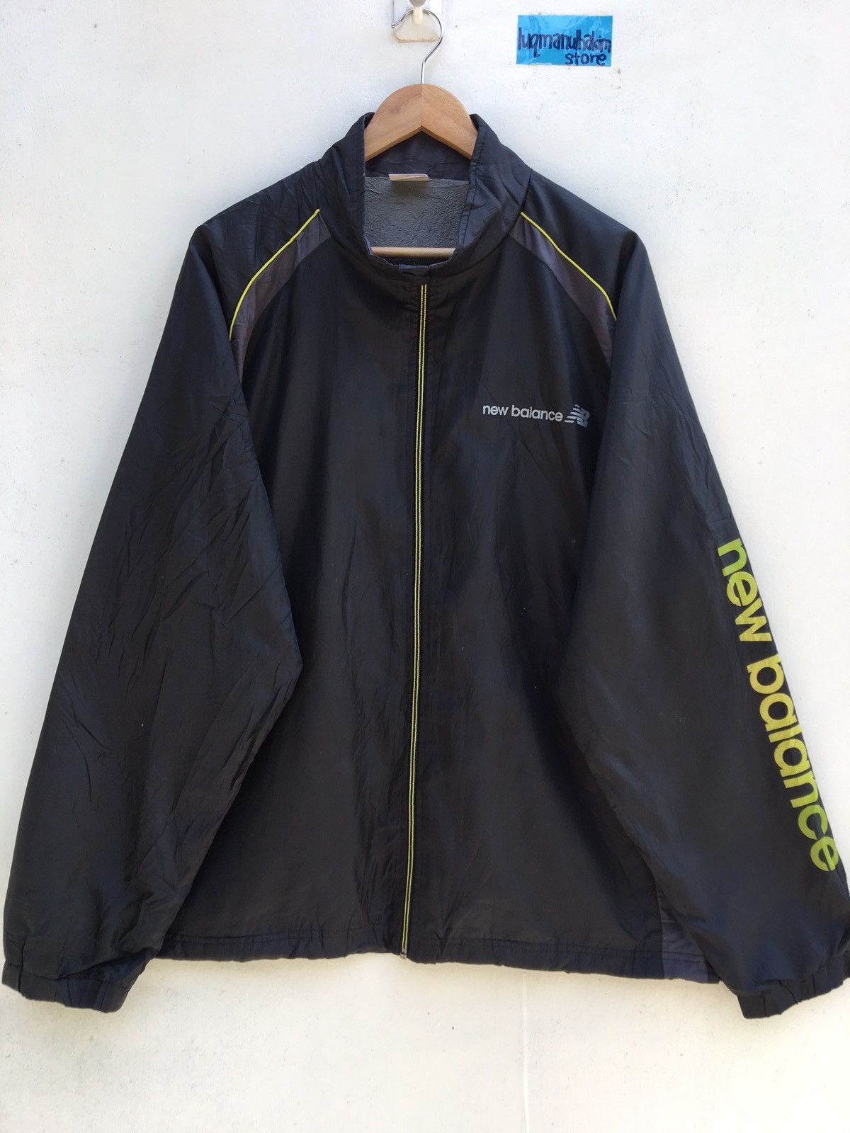 image of New Balance Windbreaker Jacket Unisex Vintage 90's Size Xxl in Black, Men's